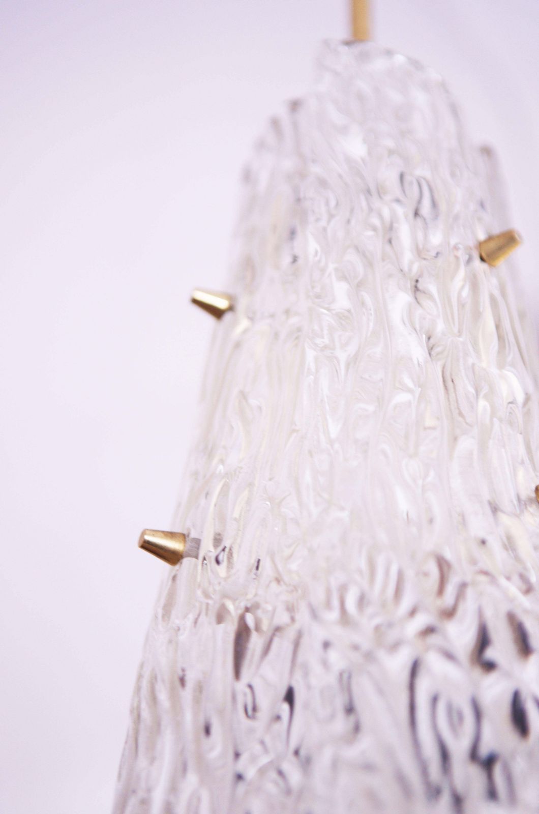 Large Ice Glass J.T. Kalmar Pendant photo vinterior