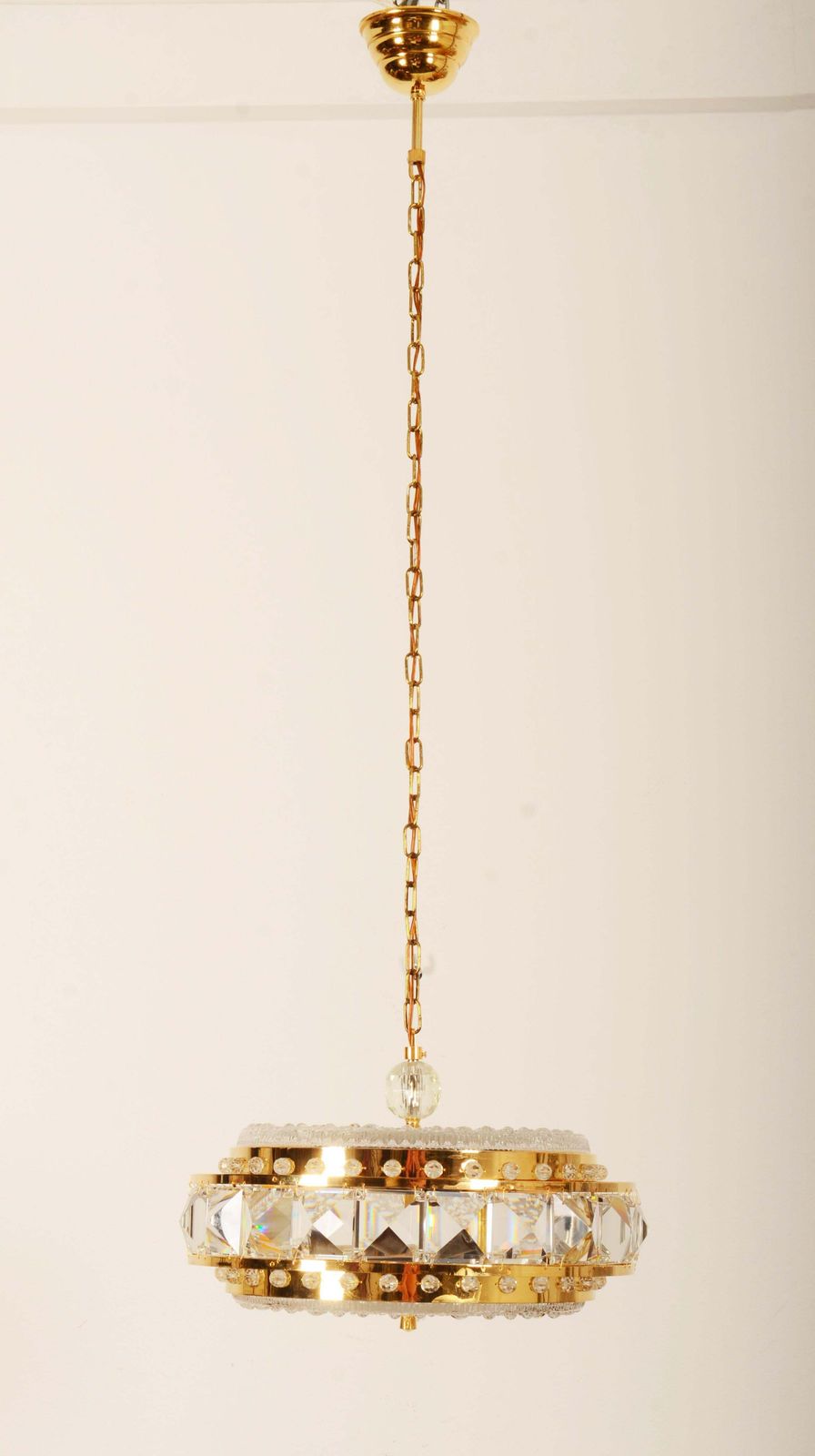 photo furniture Brass And Glass Chandelier By Orrefors From The 1960s