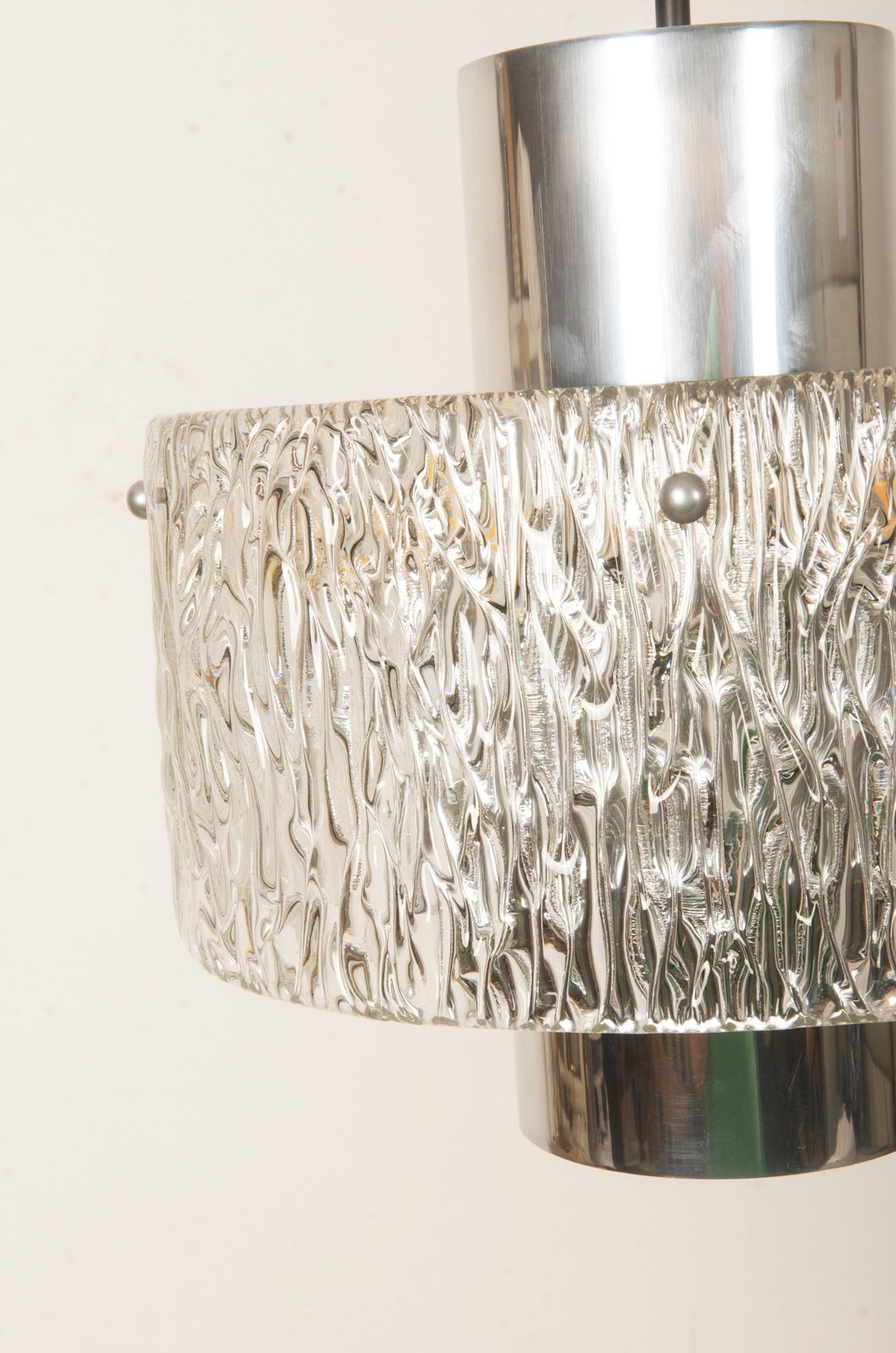 photo furniture Midcentury J.T. Kalmar Structured Glass Pendant Lamp