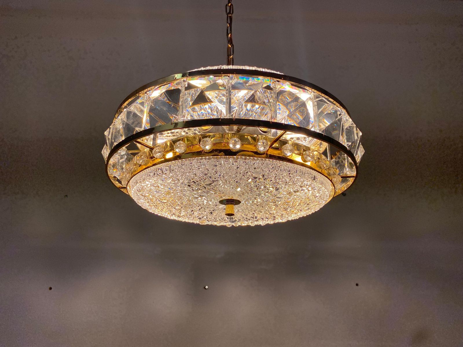 photo buy Brass And Glass Chandelier By Orrefors From The 1960s