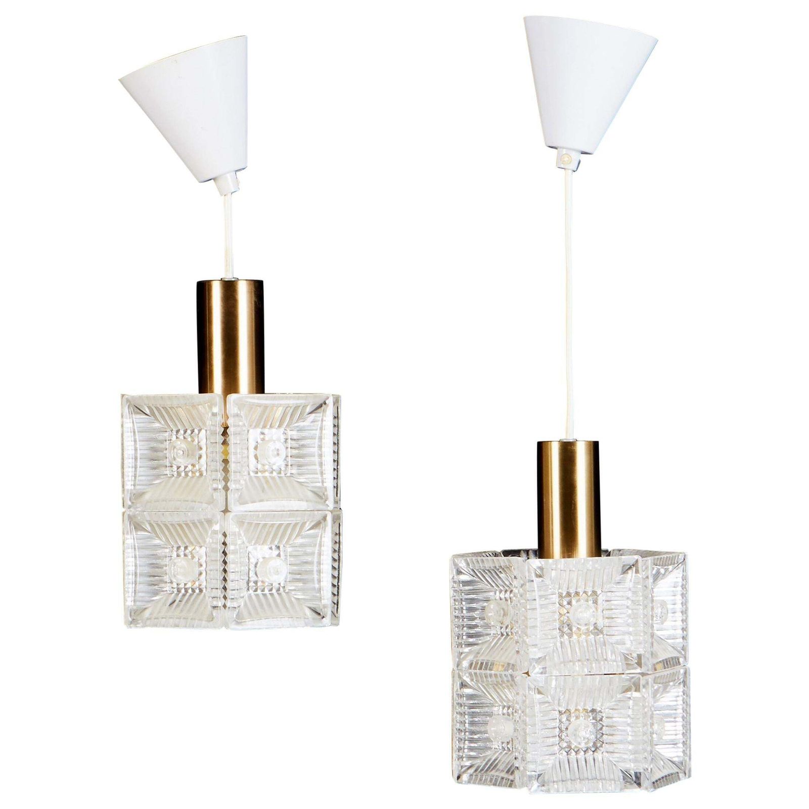 Pair Of Ceiling Lamps By Carl Fagerlund For Orrefors Glassworks