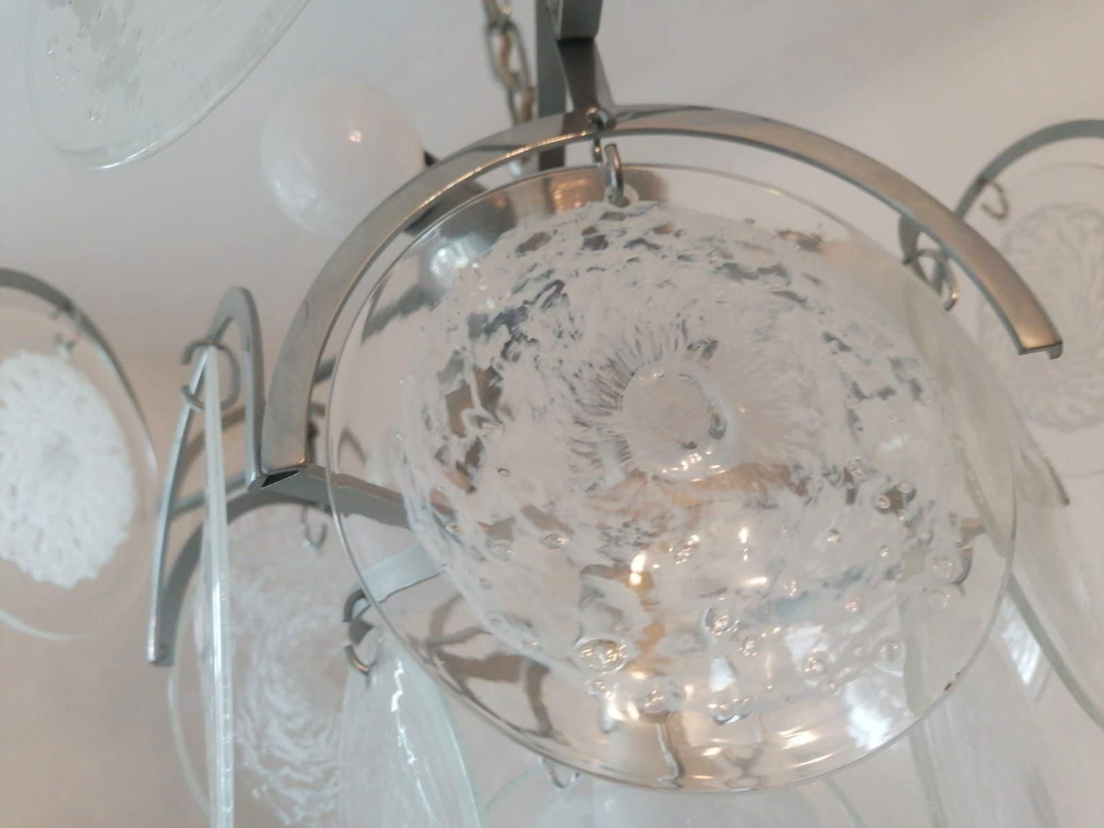 photo vintage Art Glass Chandelier By Gino Vistosi