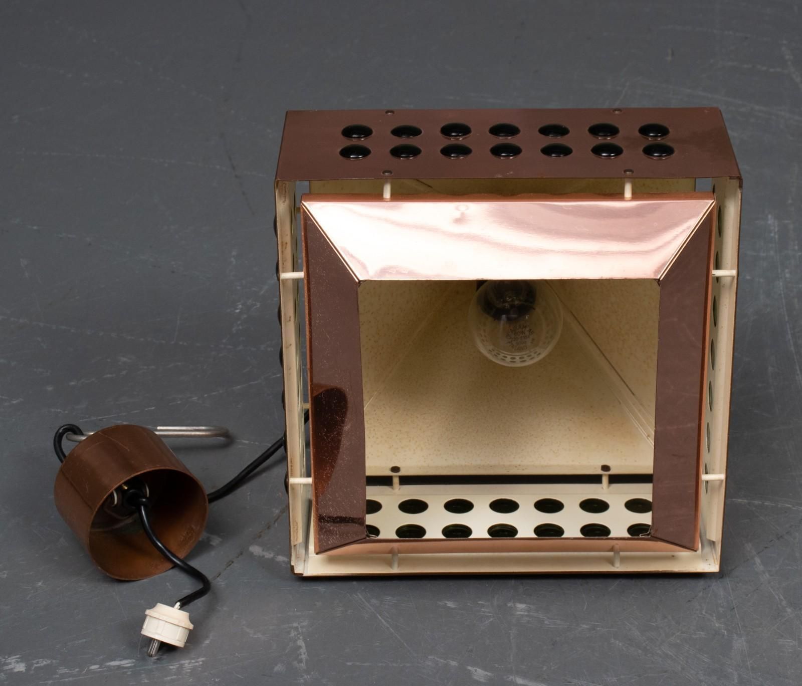 Copper Square Green Glass Hanging Lamp By Hans Agne Jakobsson Ed. Markaryd 1960s photo 1530.0