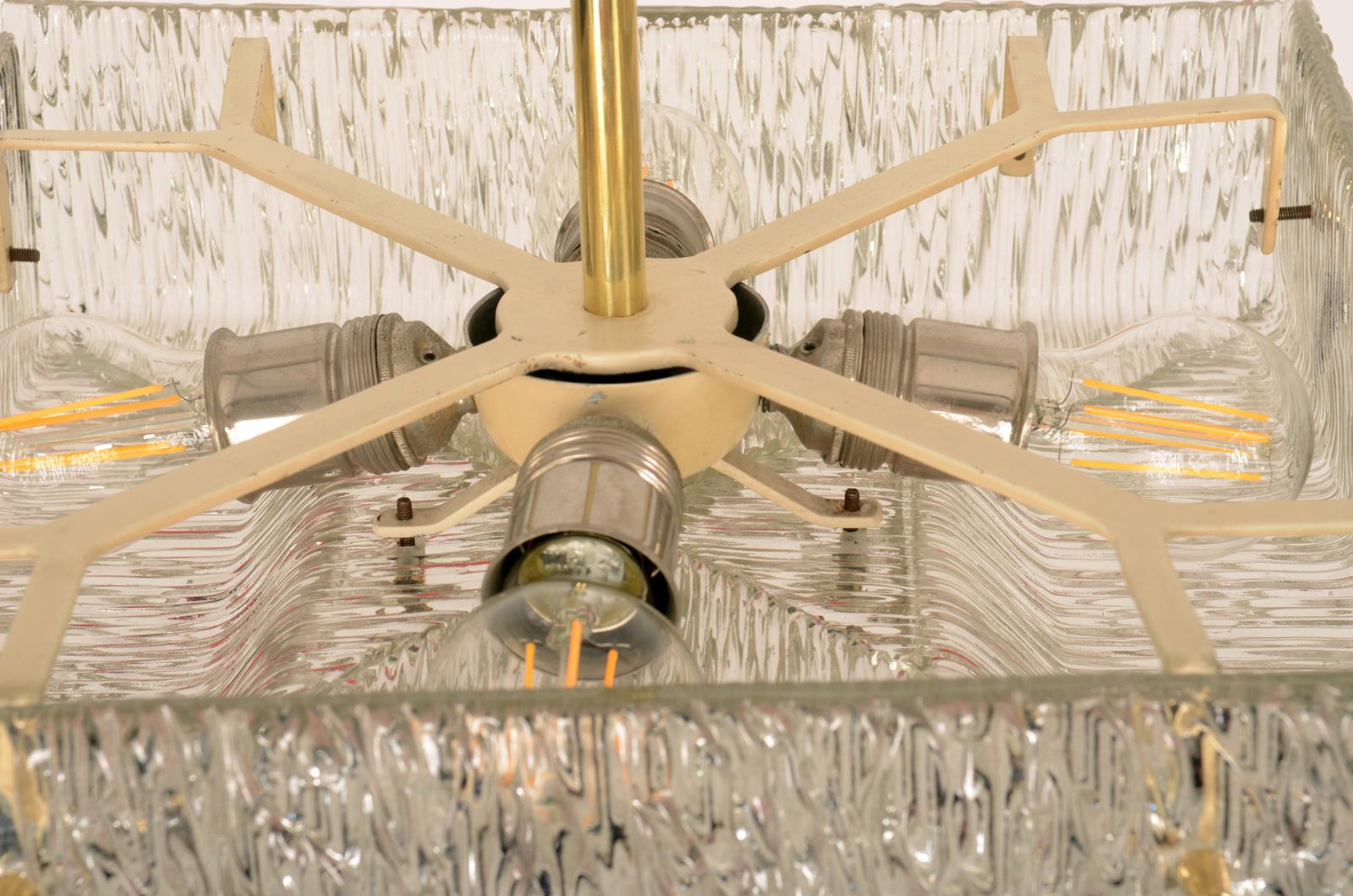Square Kalmar Chandelier With Textured Glass photo 1693.0
