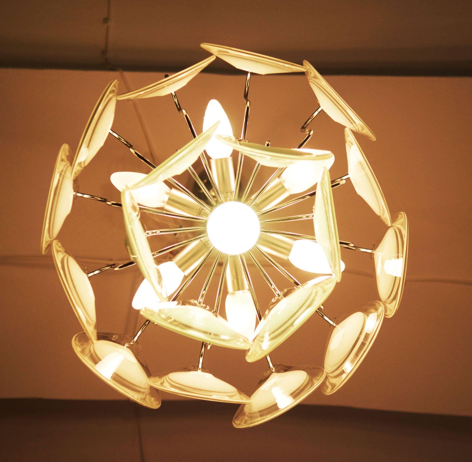 Rare Art Glass Chandelier Gino Vistosi For Venini photo for sale