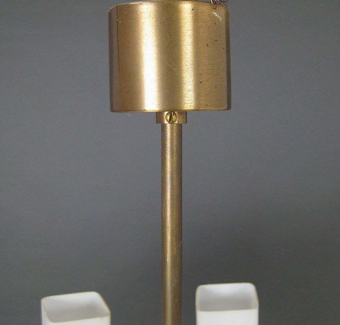 photo furniture Kaiser Leuchten Twelve Arm Brass Chandelier With Opaline Glass Shades