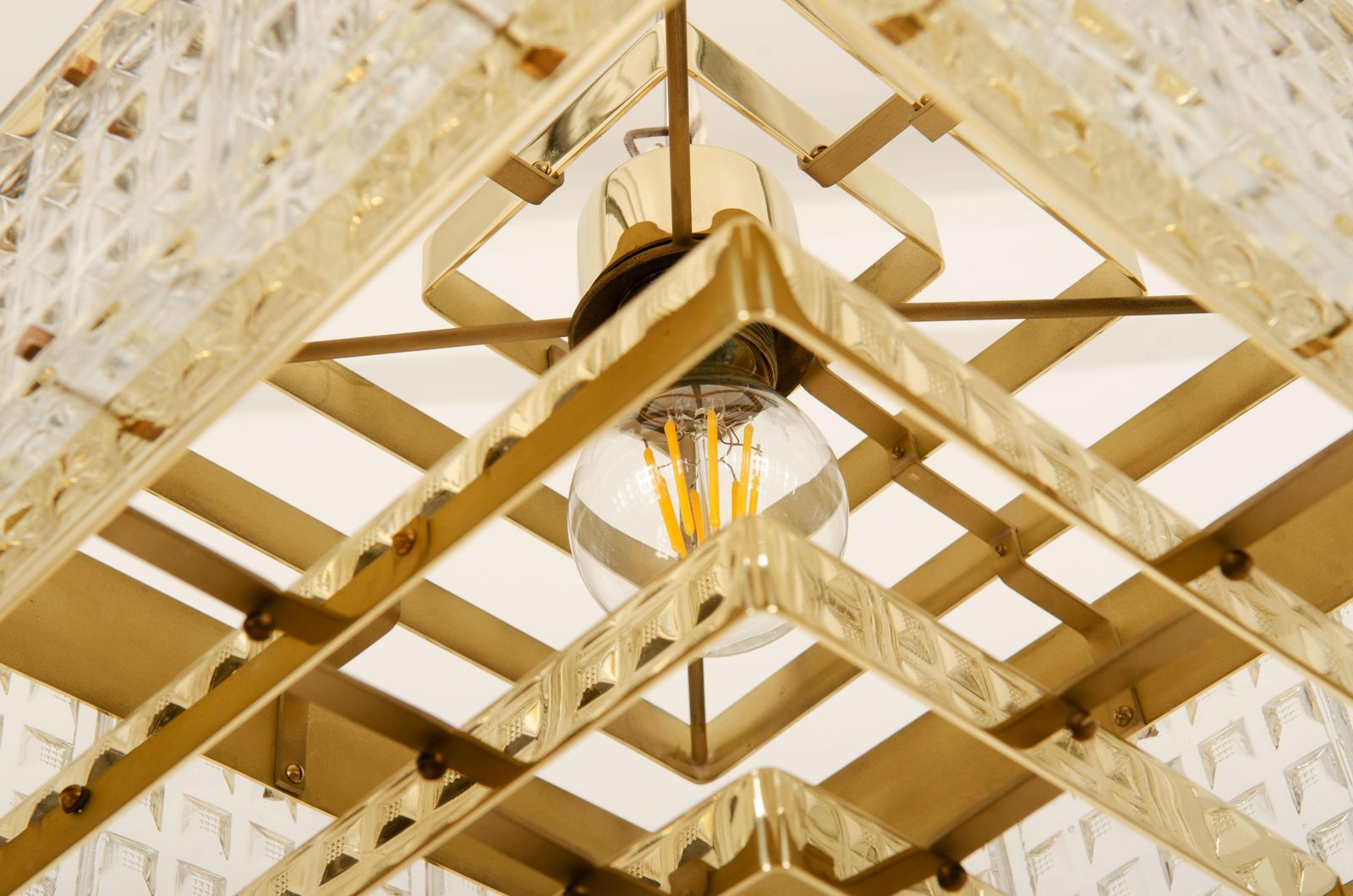 Brass And Glass Chandelier By Orrefors From The 1960s photo 1924.0