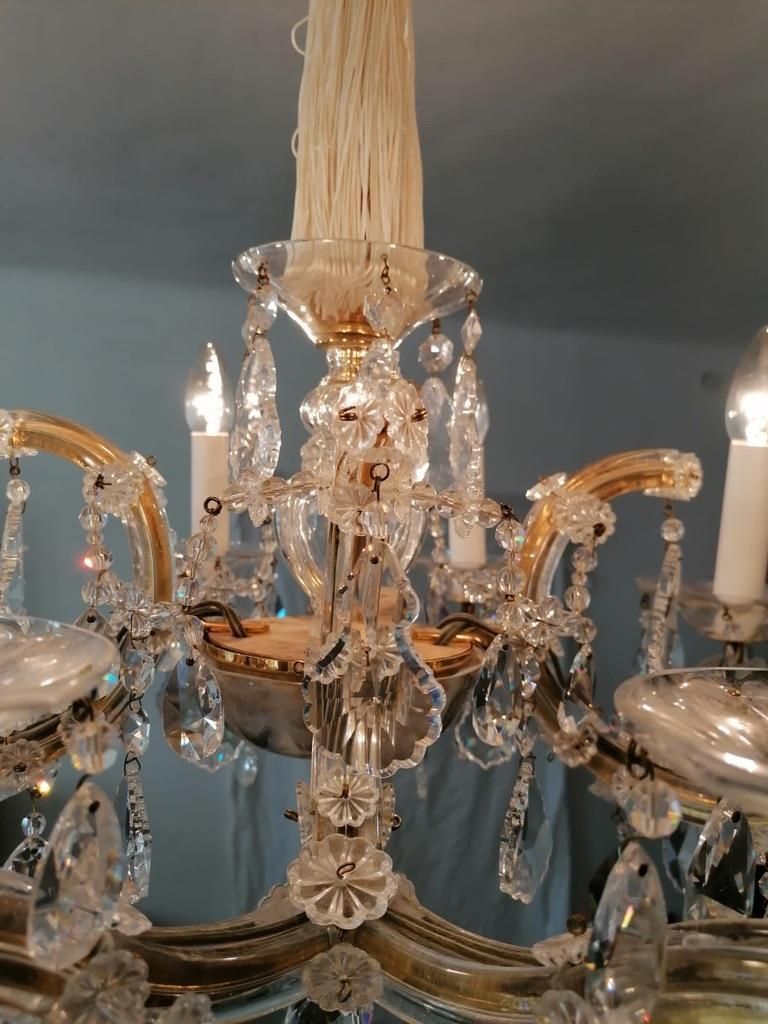 photo for sale 20th Century Maria Theresia Style Cut Crystal Chandelier