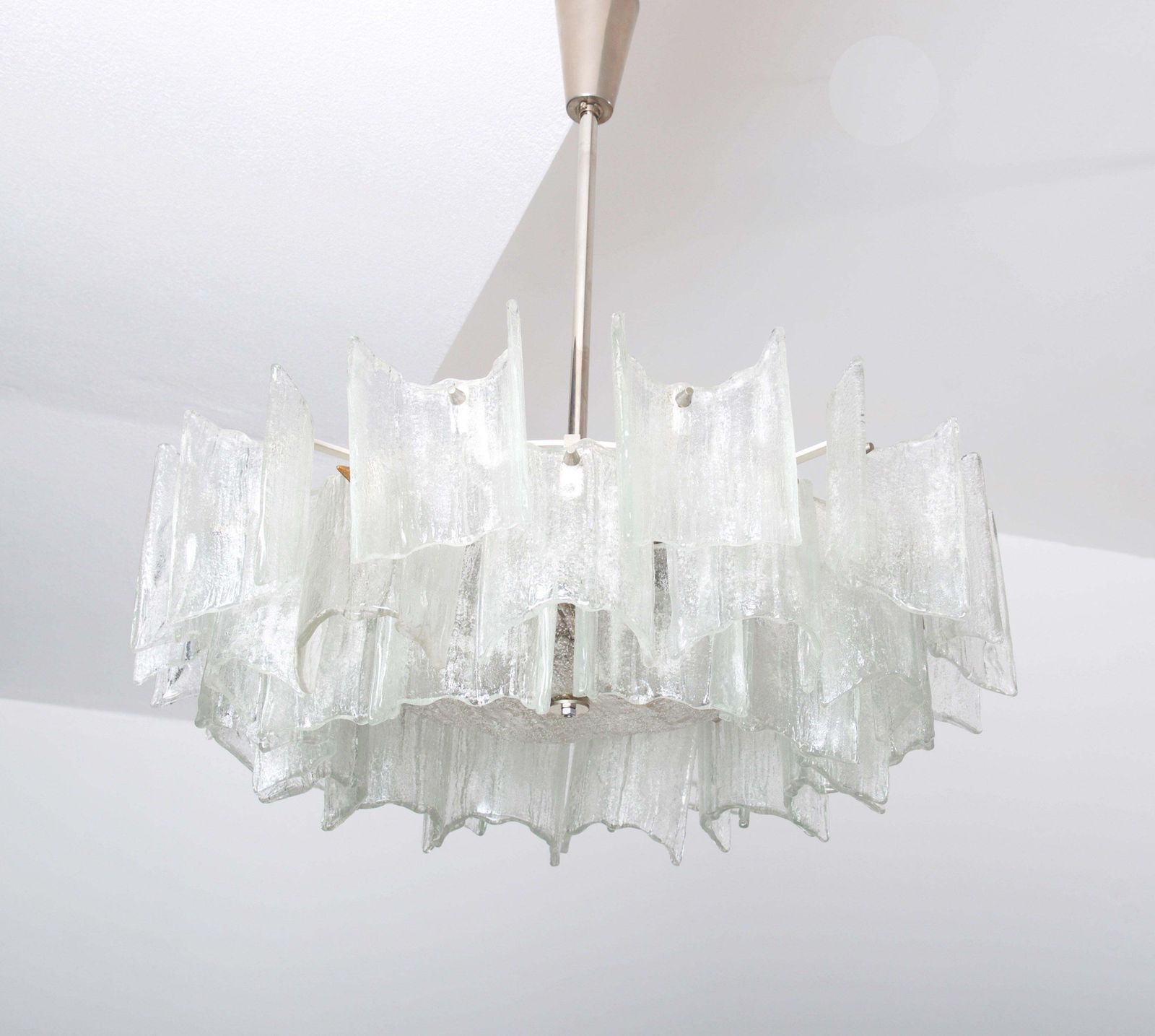 Frosted Glass Chandelier By J. T. Kalmar photo for sale