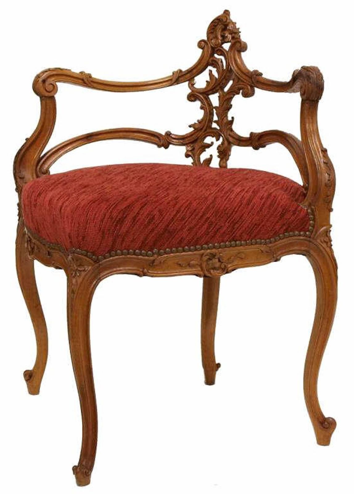 photo for sale French Louis XV Style Carved Walnut Corner Chair