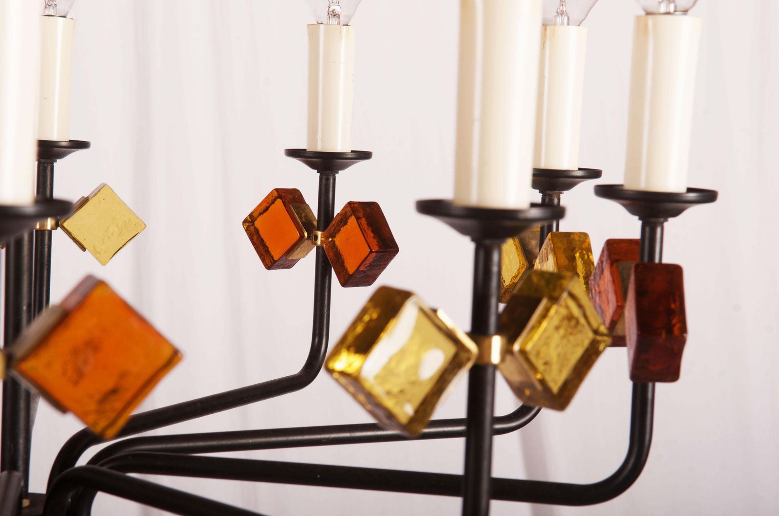 Scandinavian Glass & Iron Chandelier By Svend Aage Holm Sorensen photo buy