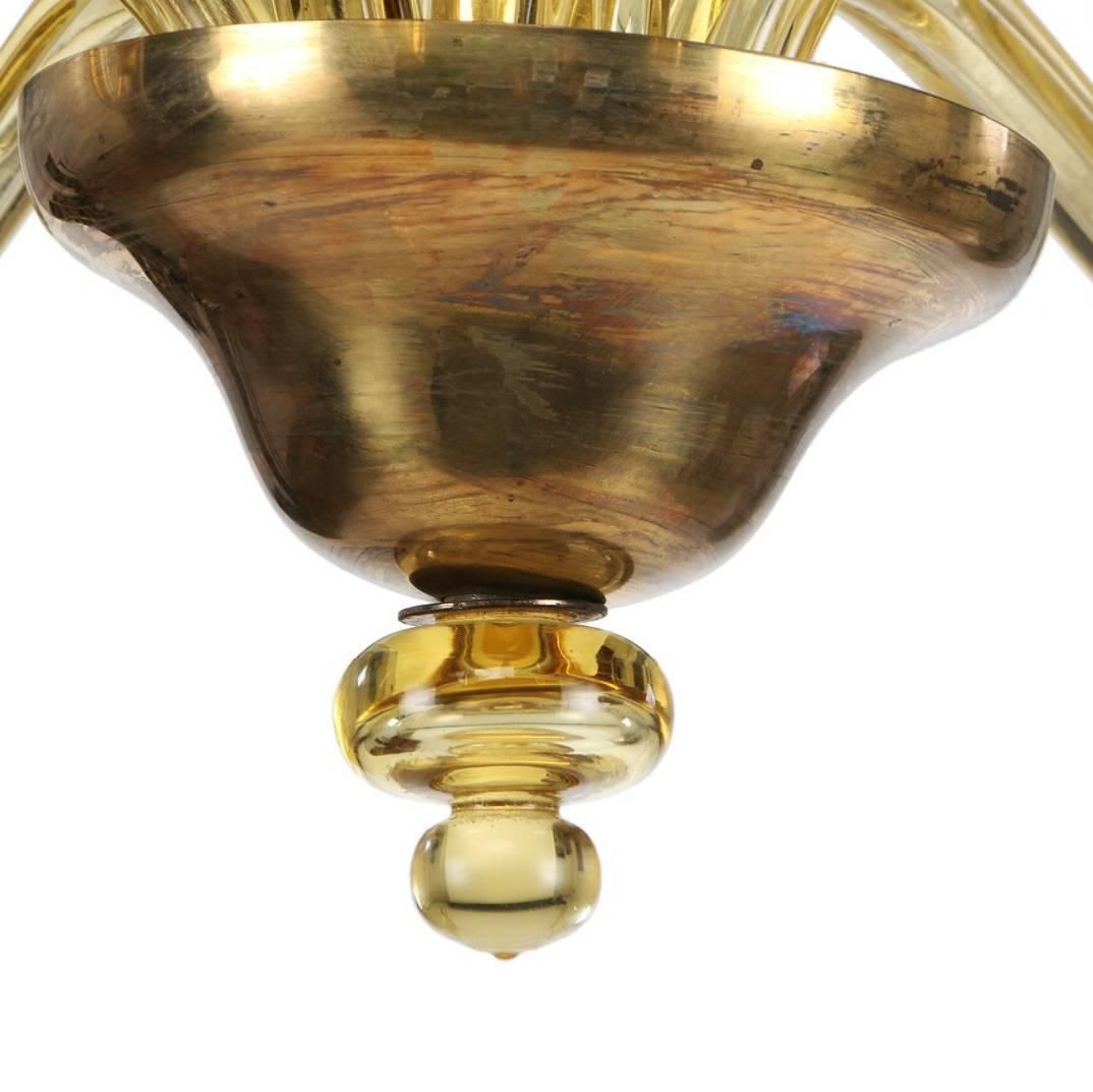 Large Murano Art Deco Amber Glass Chandelier photo for sale
