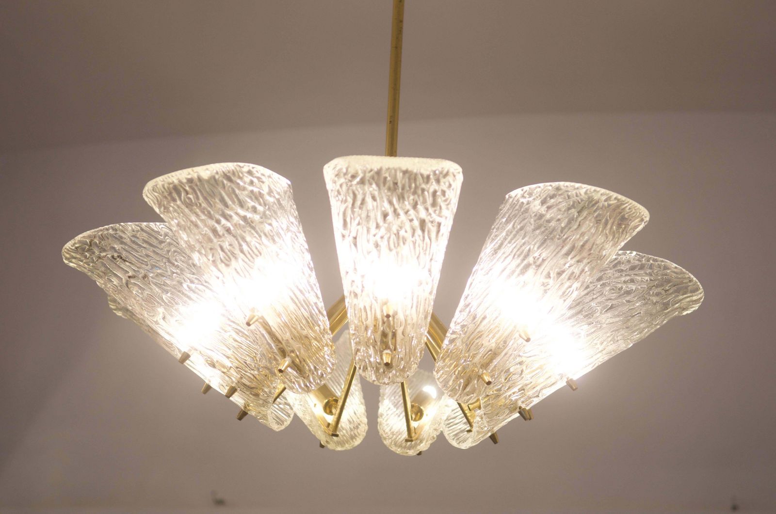 Beautiful Large Chandelier With Textured Glass By Kalmar photo furniture