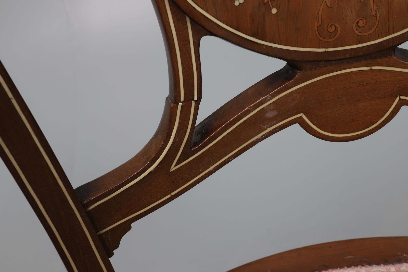 Edwardian Mahogany Boxwood Bone Inlaid And Strund Open Salon Armchair photo buy