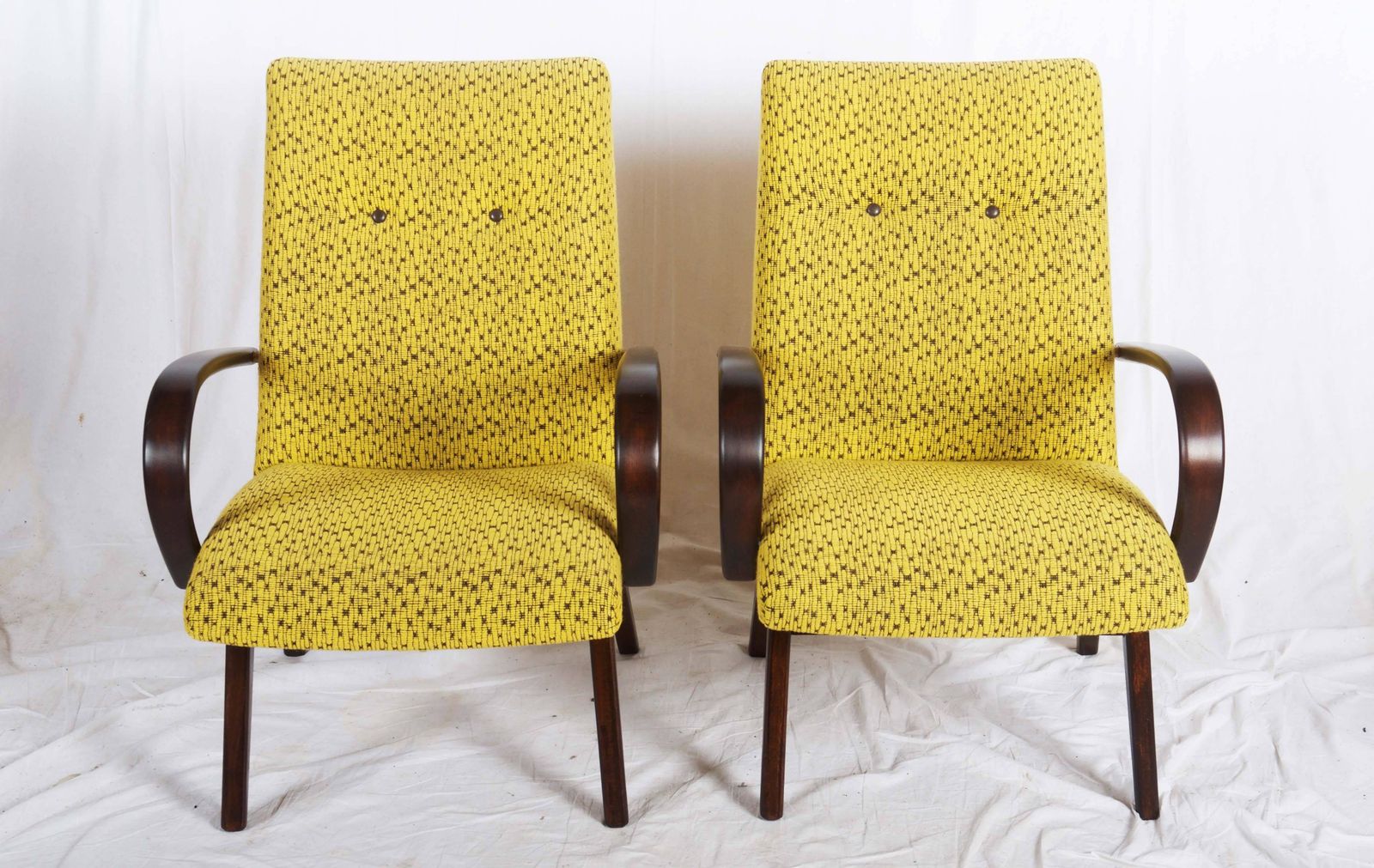 Pair Of Mid Century Czech Armchairs photo vintage