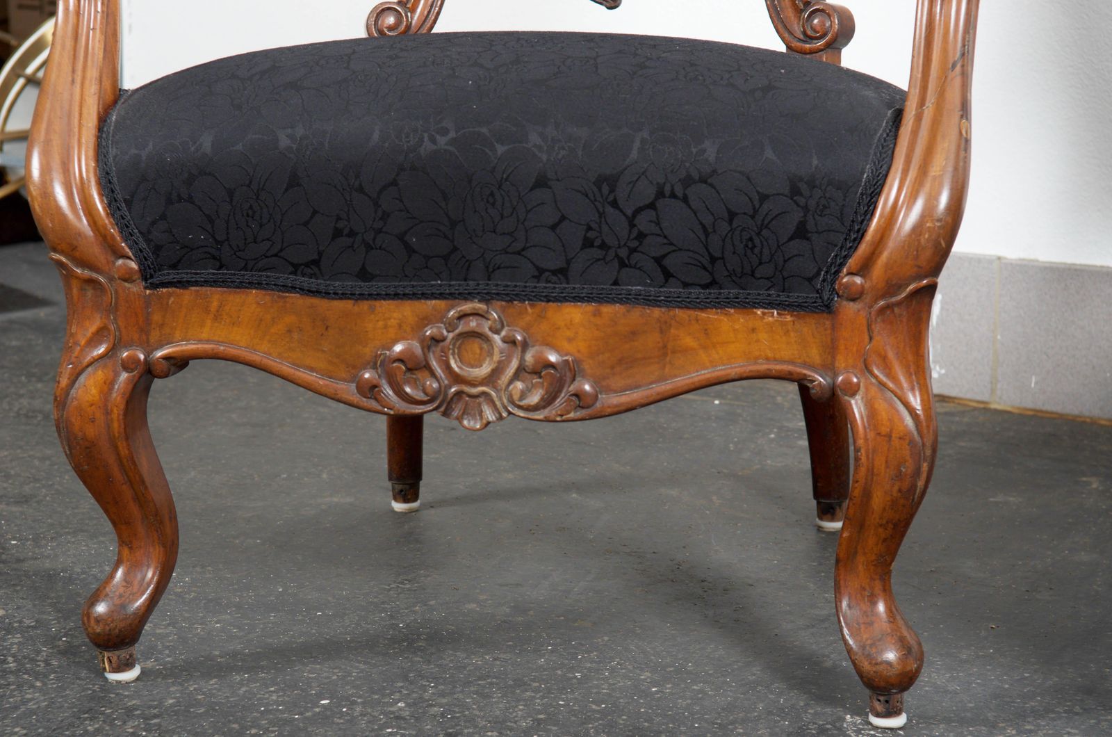 Pair Of Louis XV Style Walnut Wood Armchairs photo for sale