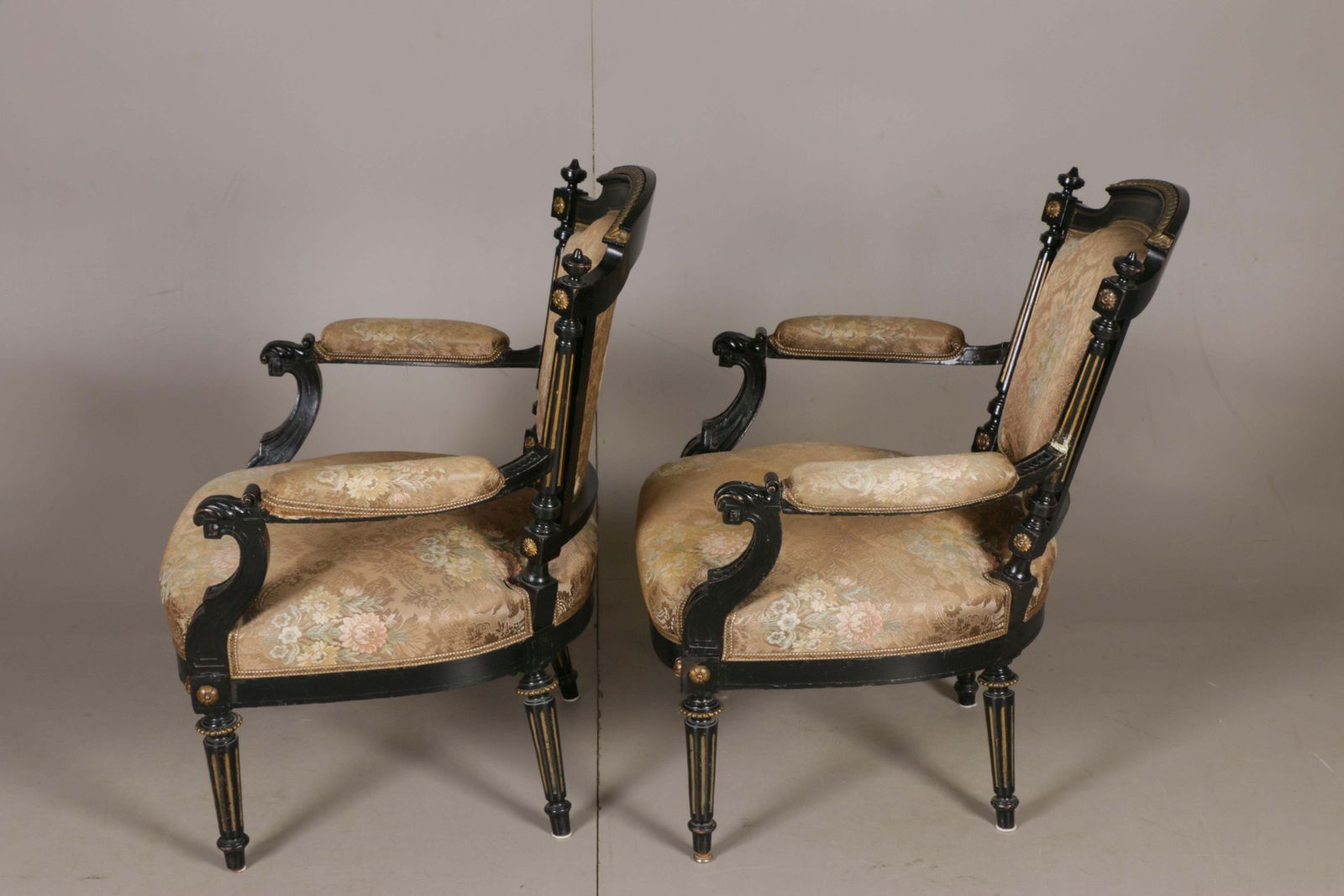 Ebonized Gildwood Louis XVI Armchairs photo Furniture