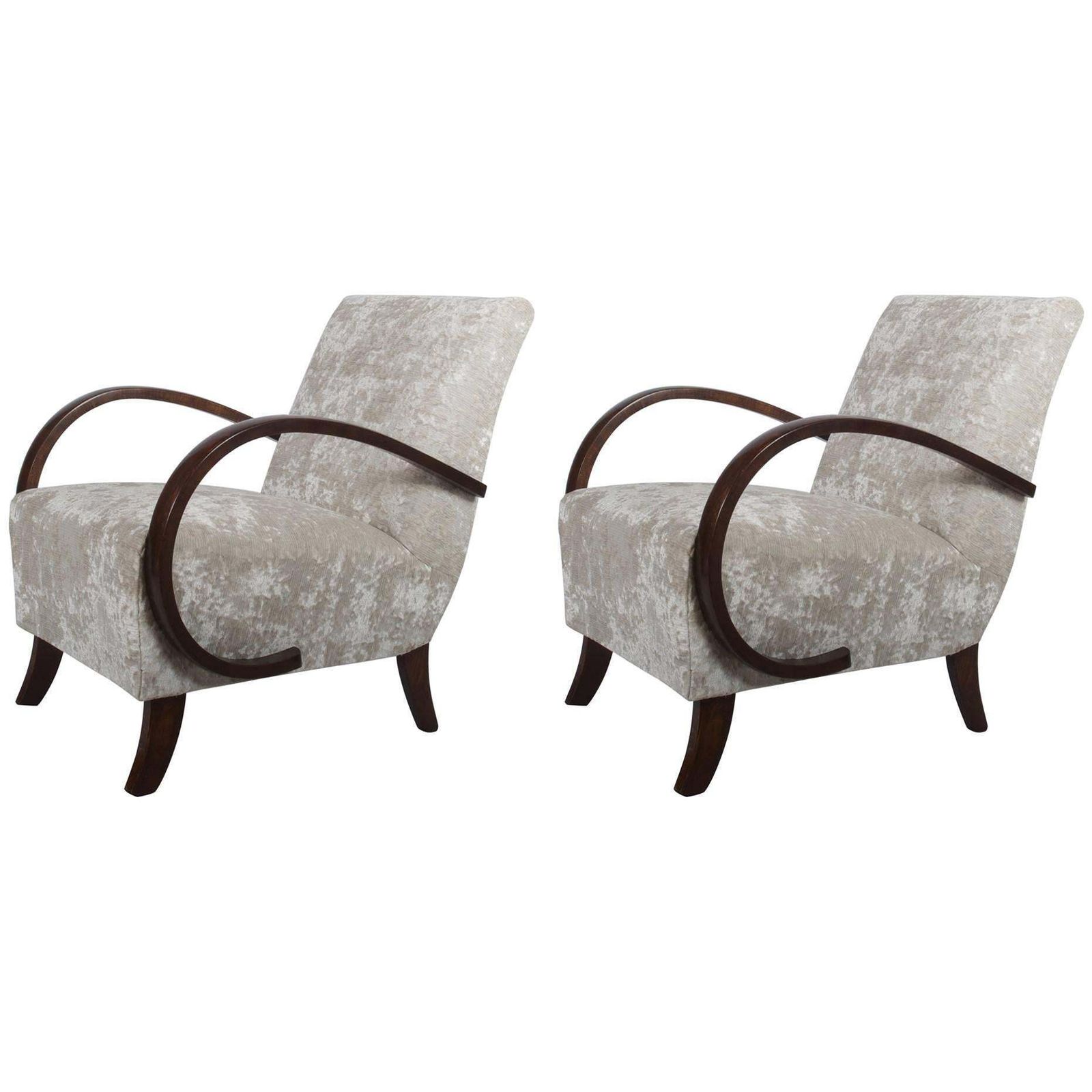 Pair Of Jindrich Halabala Art Deco Armchairs
