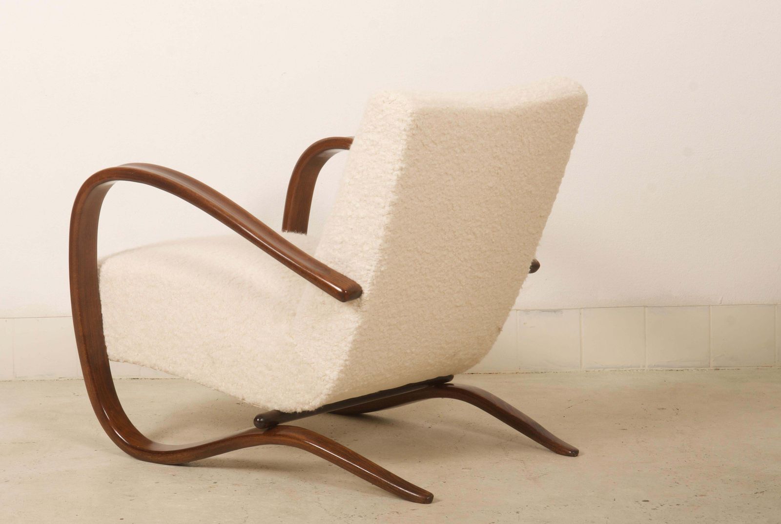 5632.0 Art Deco Thonet H269 Armchair By Jindrich Halabala Bouclé Fabric photo
