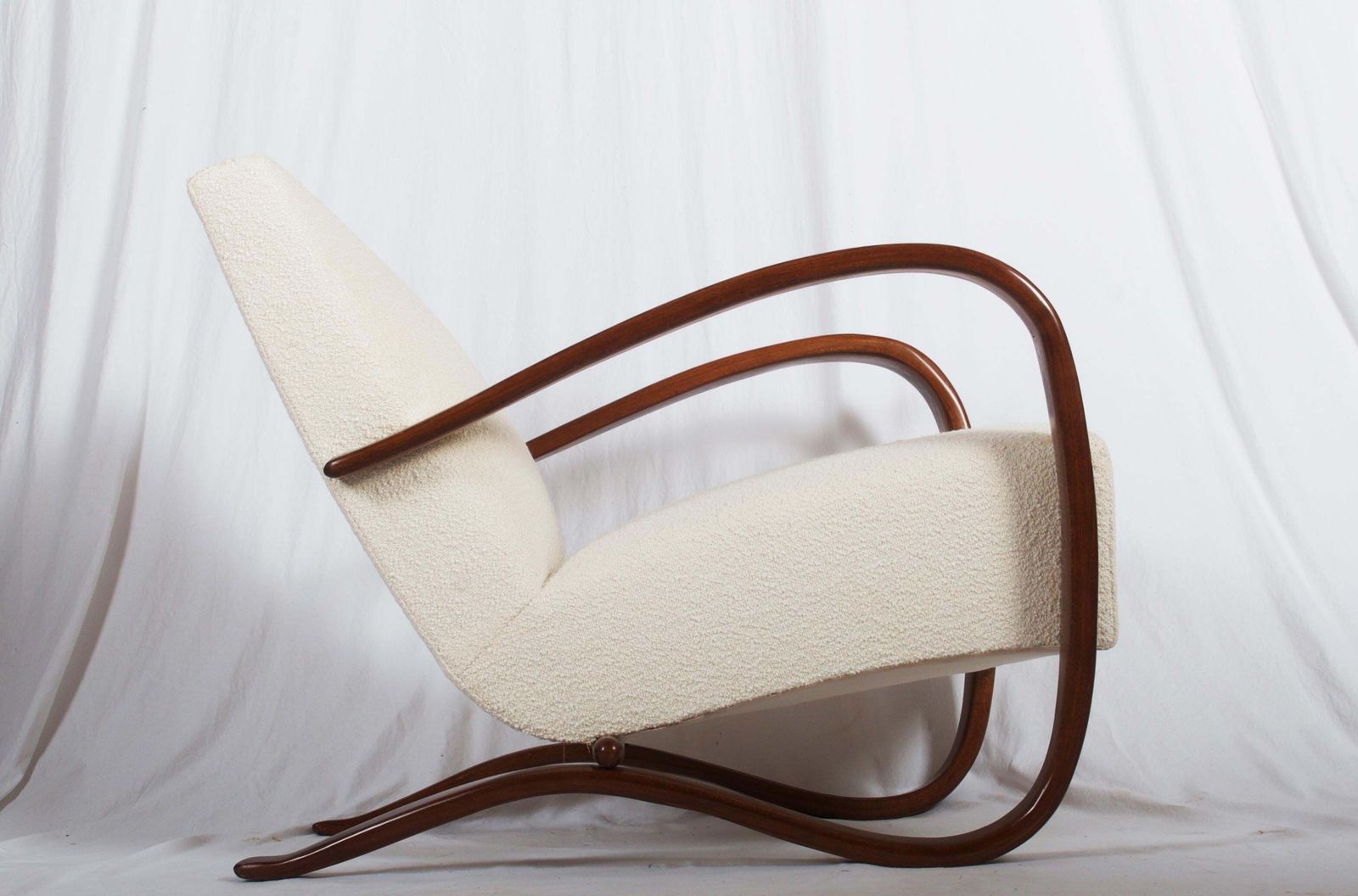 Art Deco Thonet H269 Armchair Boucé Fabric By Jindrich Halabala photo Furniture