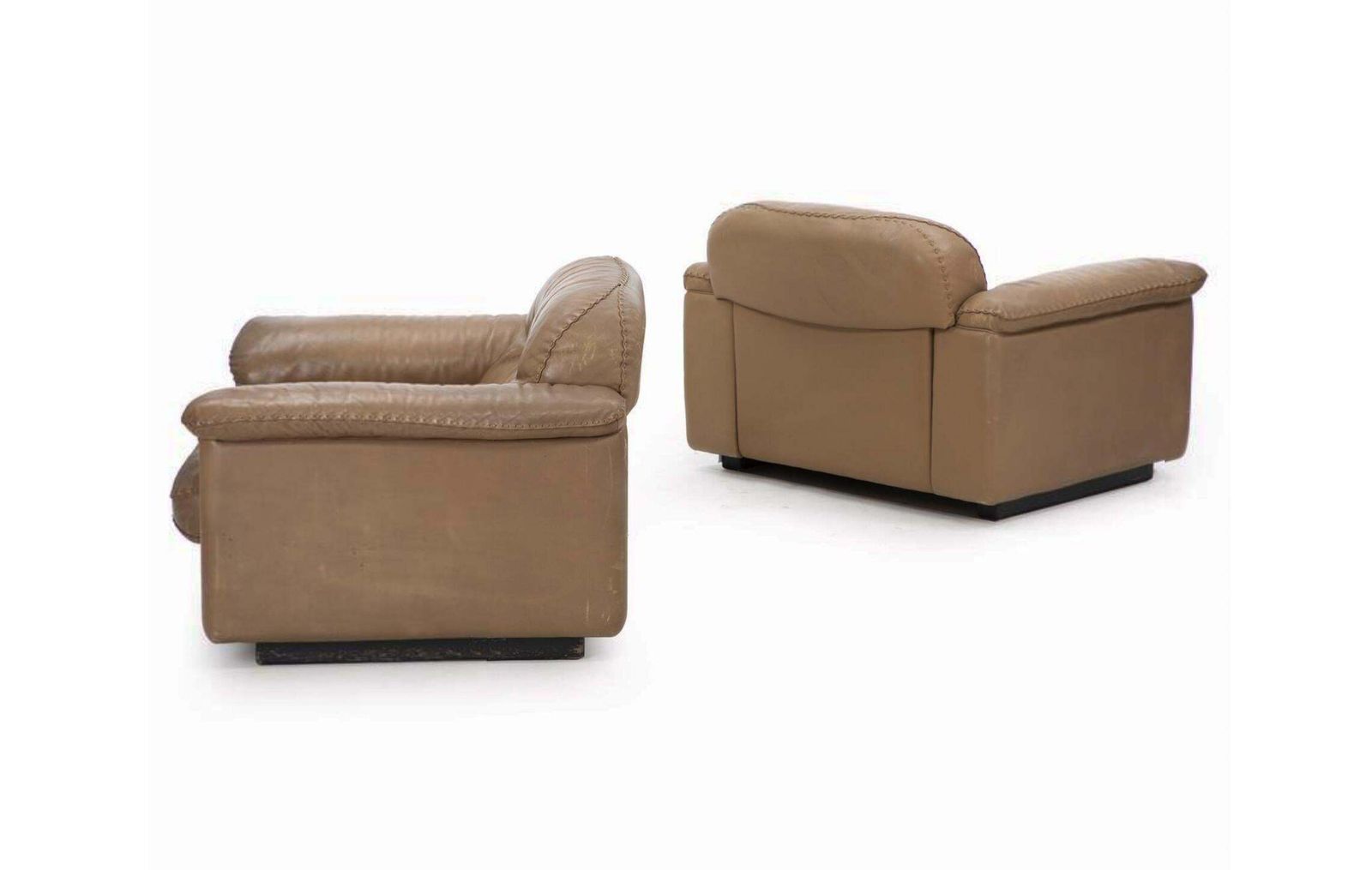Pair Of Adjustable De Sede Leather Armchairs Ds 110 James Bond photo for sale