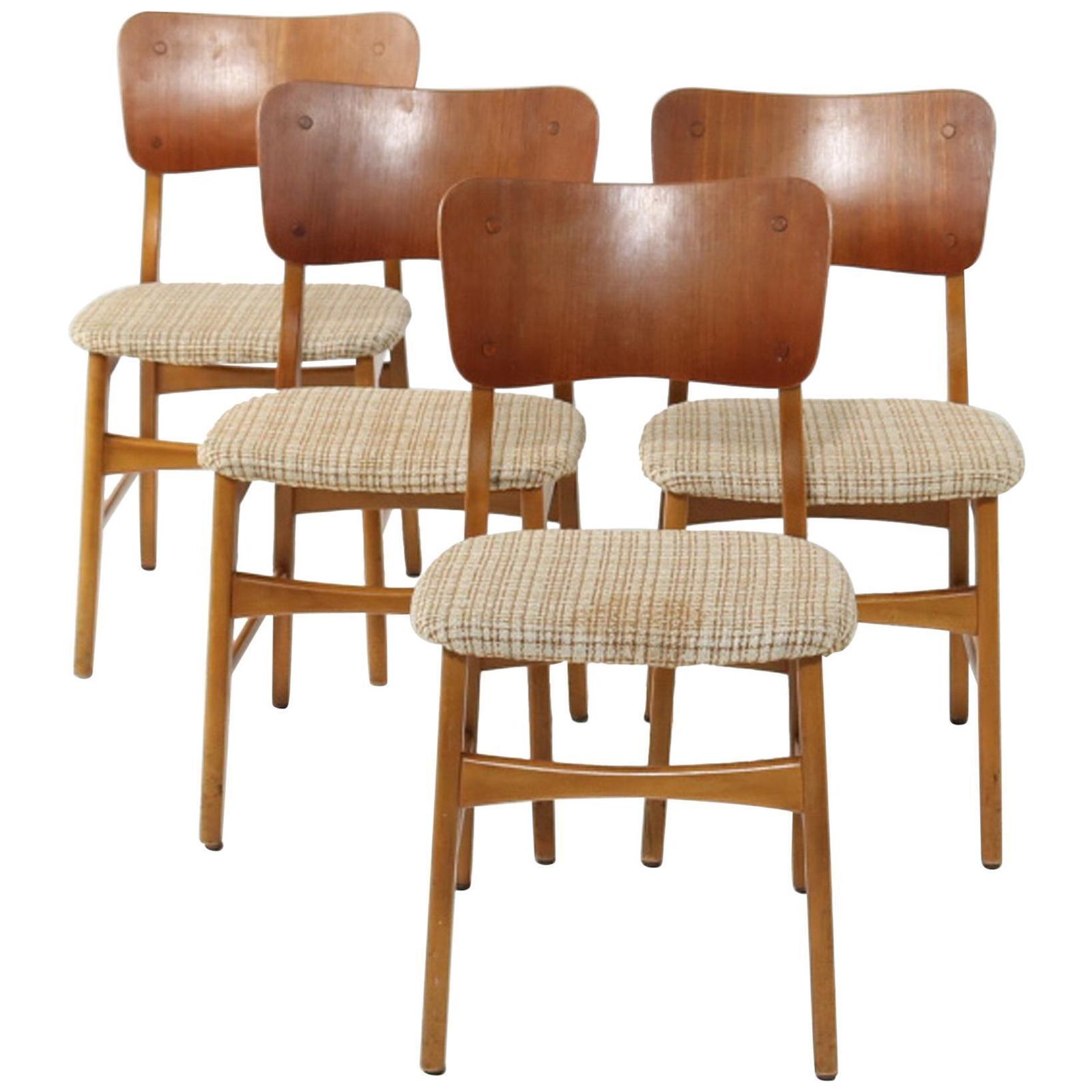 Set Of Four Dining Chairs By Ib Kofod Larsen For Christensen & Larsen