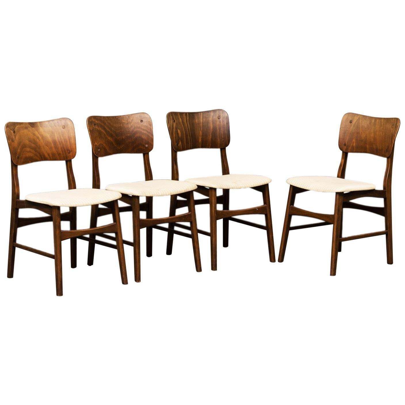 Set Of Four Dining Chairs By Ib Kofod Larsen For Christensen & Larsen