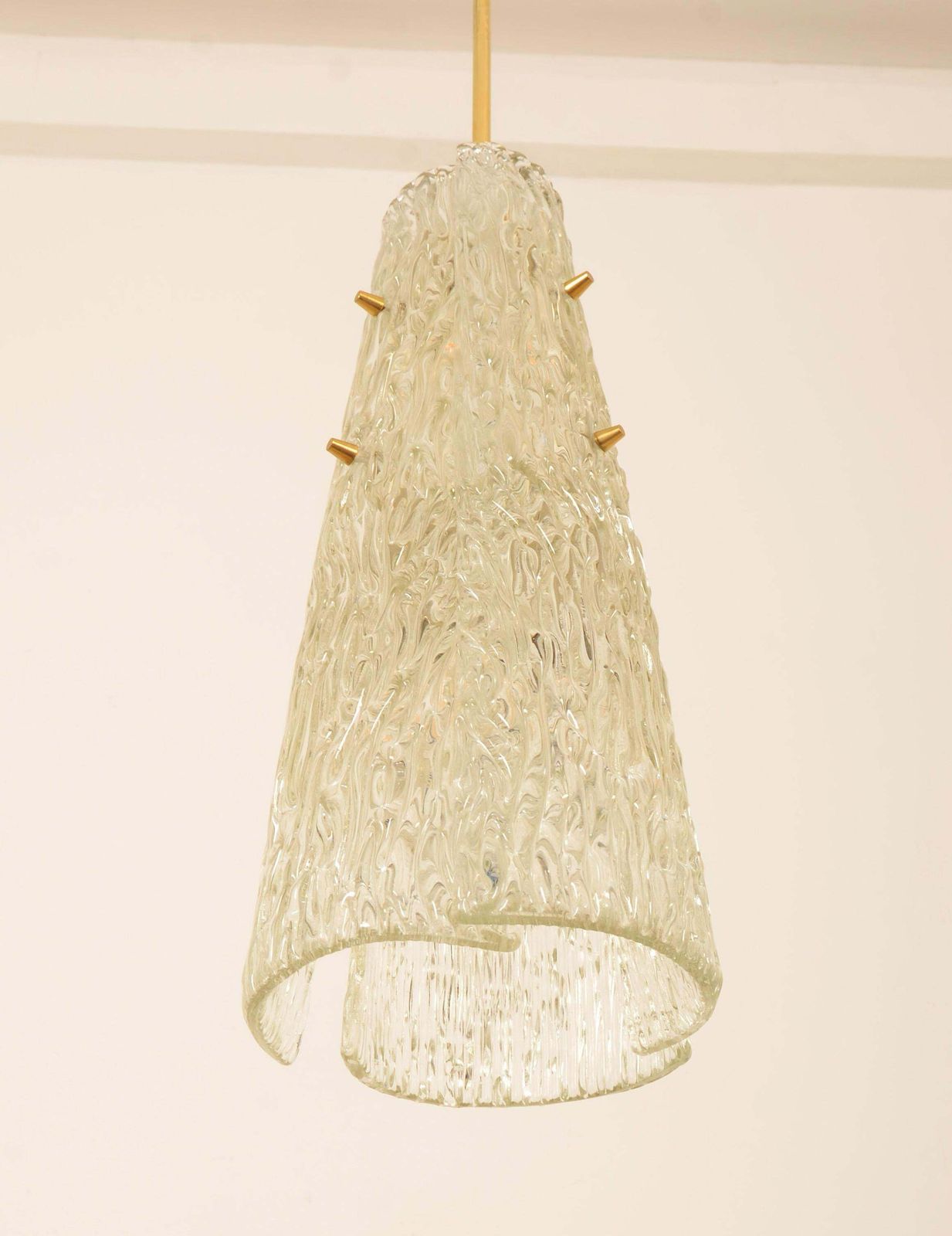 photo vinterior Midcentury J.T. Kalmar Crystal Structured Glass Pendant Lamp