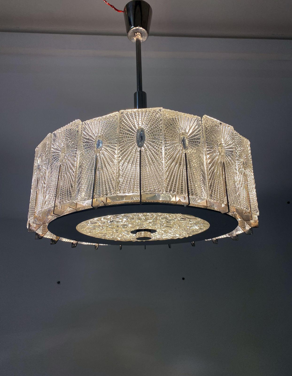 photo furniture Textured Glass Chandelier By Rupert Nikoll