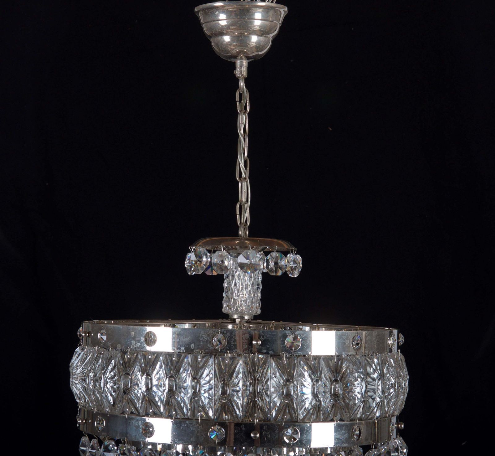 Midcentury Crystal Chandelier photo Lighting