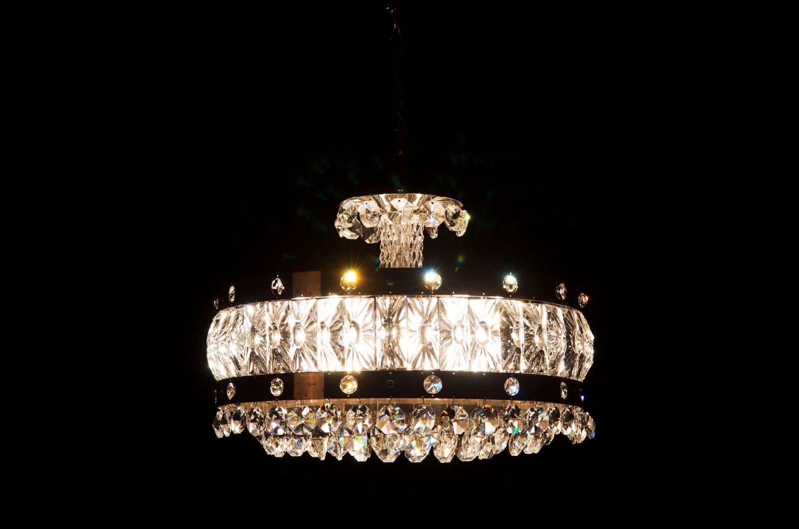 Midcentury Crystal Chandelier photo vintage