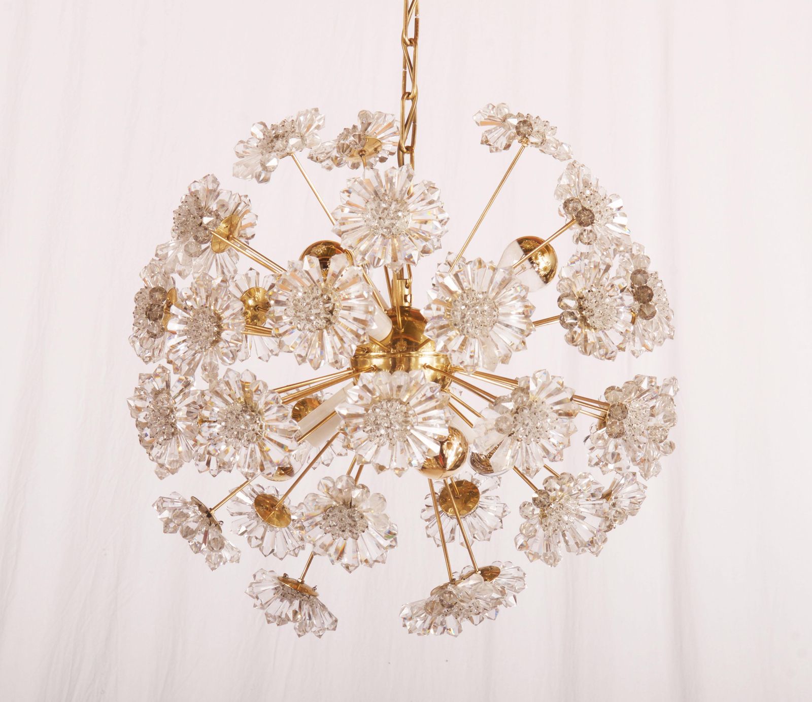 Stunning Sputnik Chandelier With Crystal Flowers photo for sale