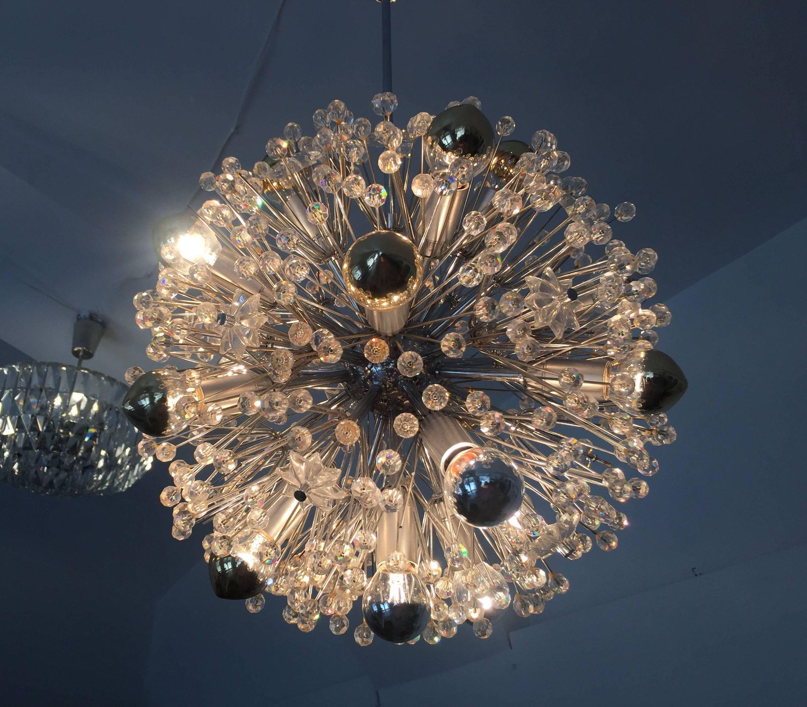 Sputnik Snowball Chandelier By Emil Stejnar For Rupert Nikoll photo vinterior