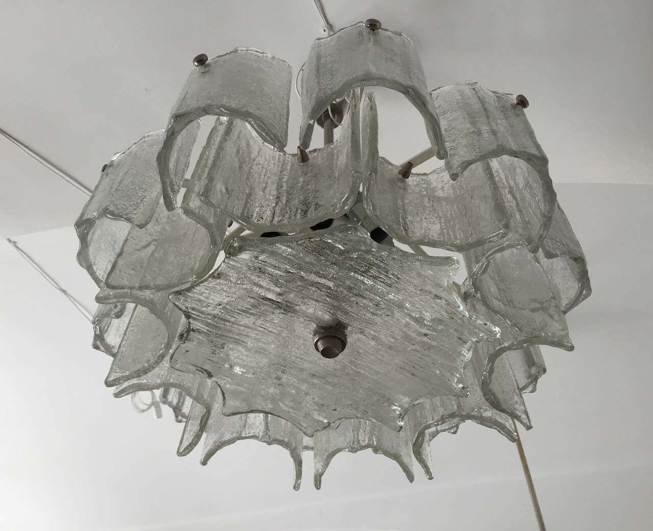 Kalmar Ice Glass Chandelier photo for sale