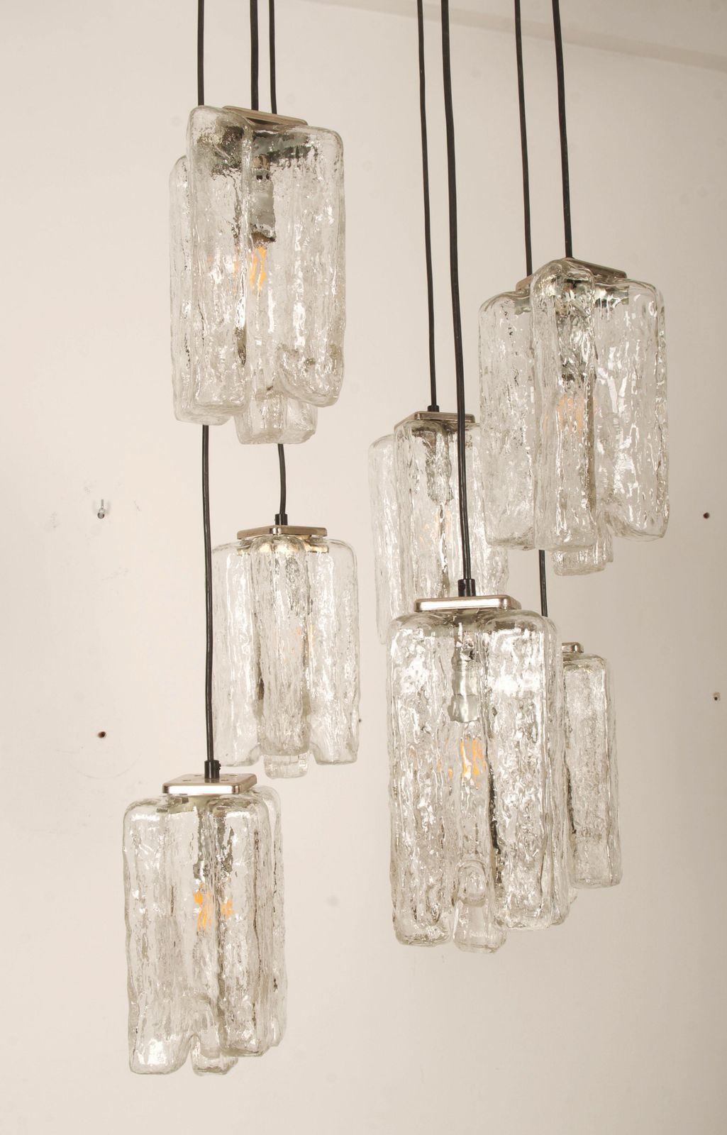 Large Ice Glass Granada Cascading Chandelier By Kalmar photo 3005.0