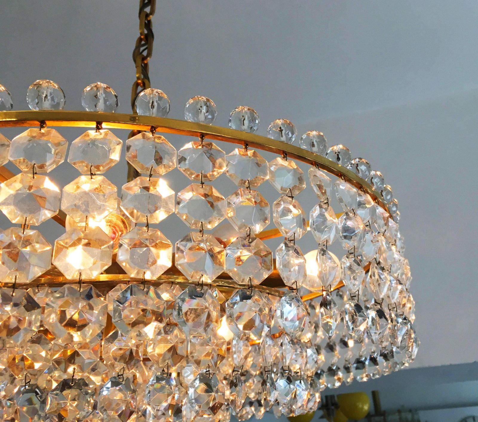 Beautiful Cut Crystal Chandelier By Bakalowits photo Lighting