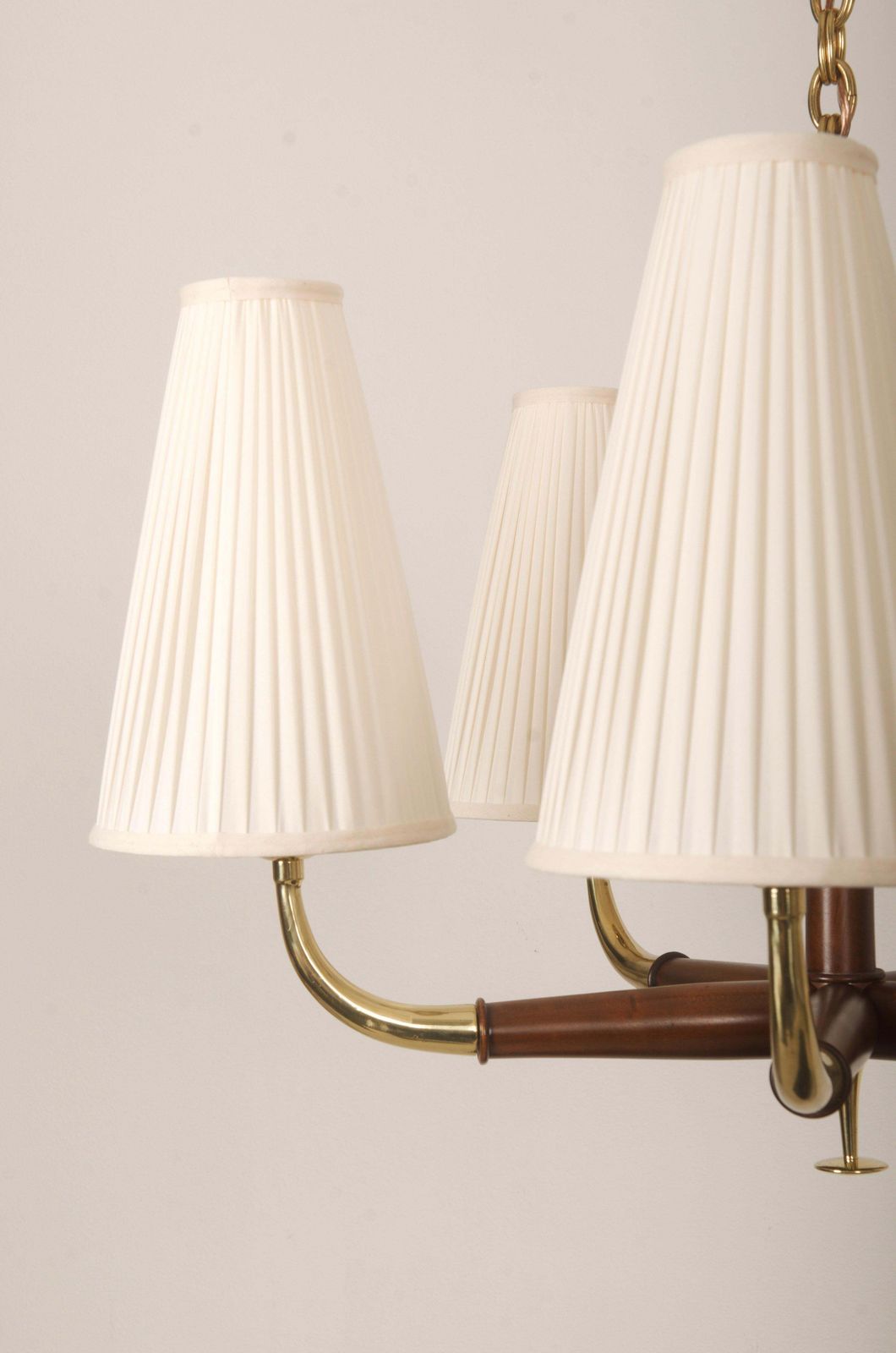 Austrian Brass And Walnut Midcentury Chandelier By Oswald Haerdtl For Kalmar photo buy