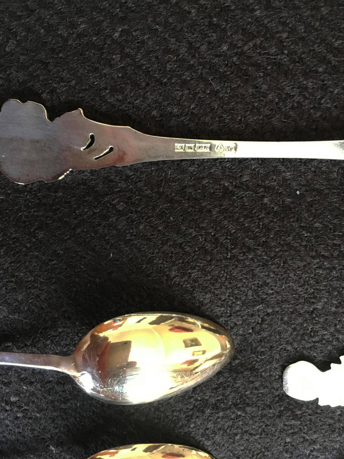 French Silver And Gold Tea Or Coffee Spoons With Cake Server photo Home Decor