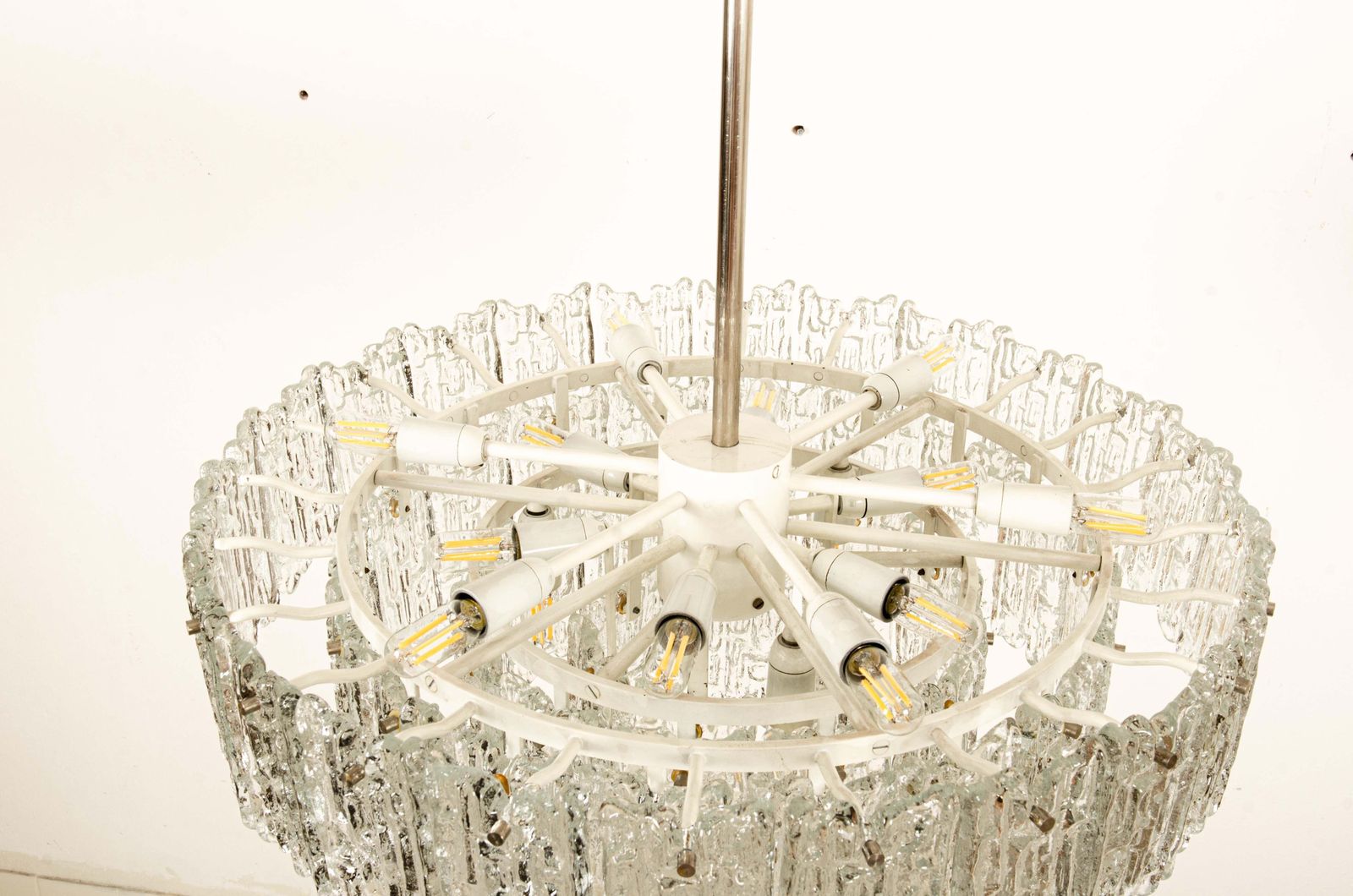 Impressive Austrian Kalmar Arena Crystal Ice Glass Chandelier photo 5253.0