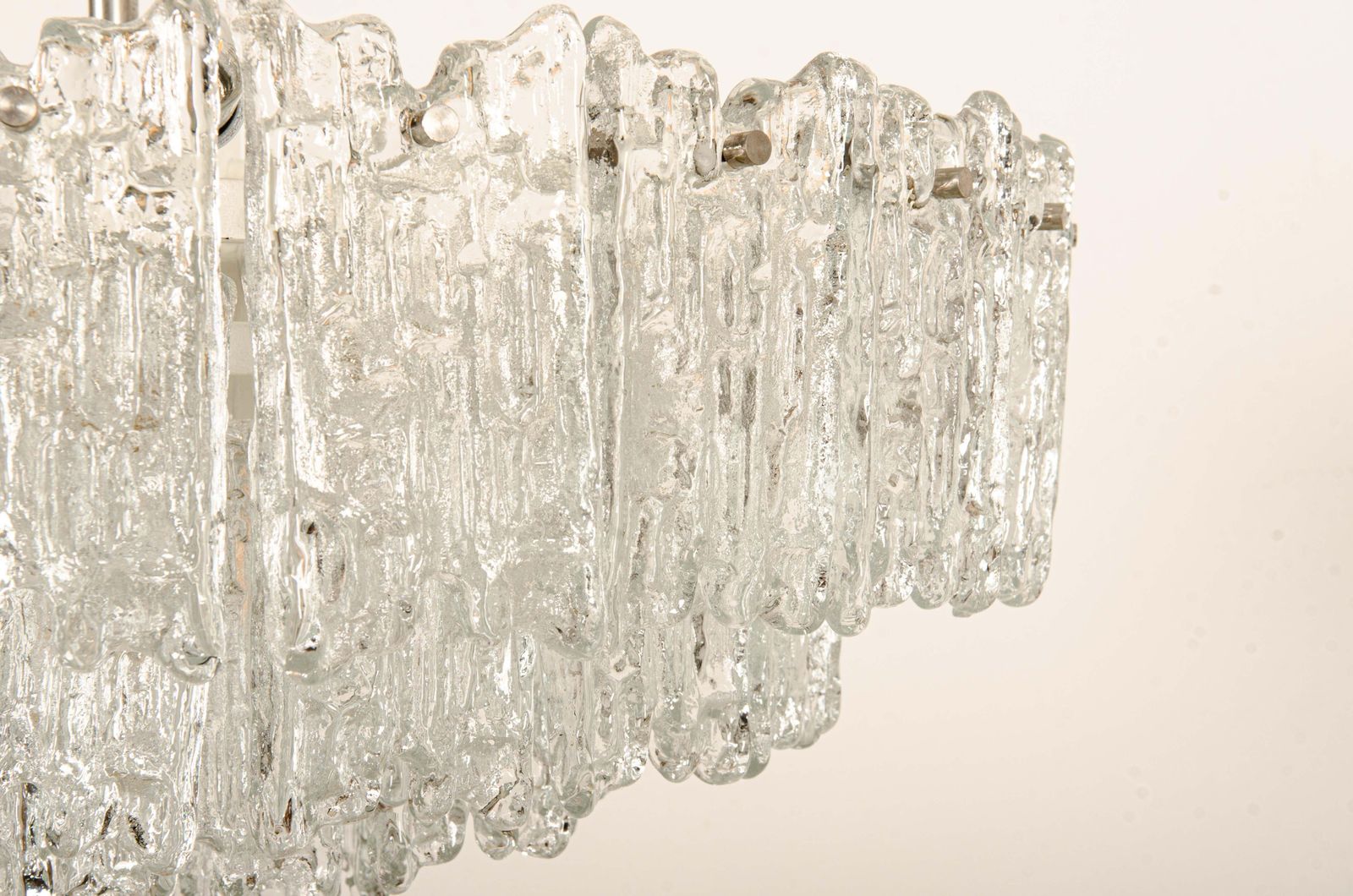 Impressive Austrian Kalmar Arena Crystal Ice Glass Chandelier photo vinterior