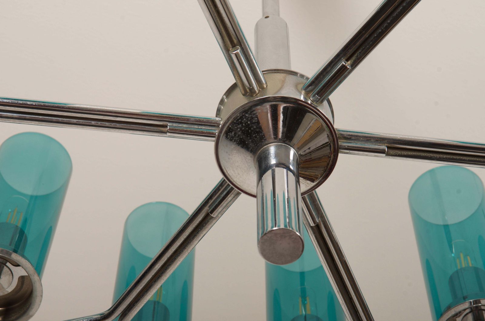 Brass And Blue Glass Tube Chandelier T434 12 Sonata By Hans Agne Jakobsson photo vinterior