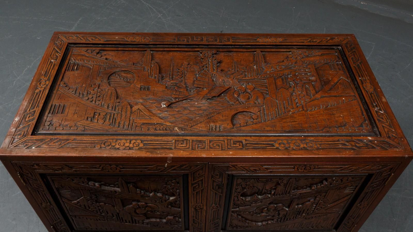 Chest, China, Camphor Wood Richly Carved photo furniture