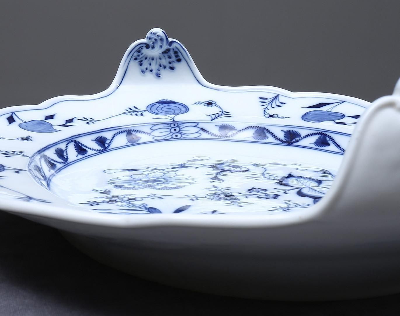 Carl Teichert, Meissen Porcelain Blue Onion Platter, Circa 1880s photo Home Decor