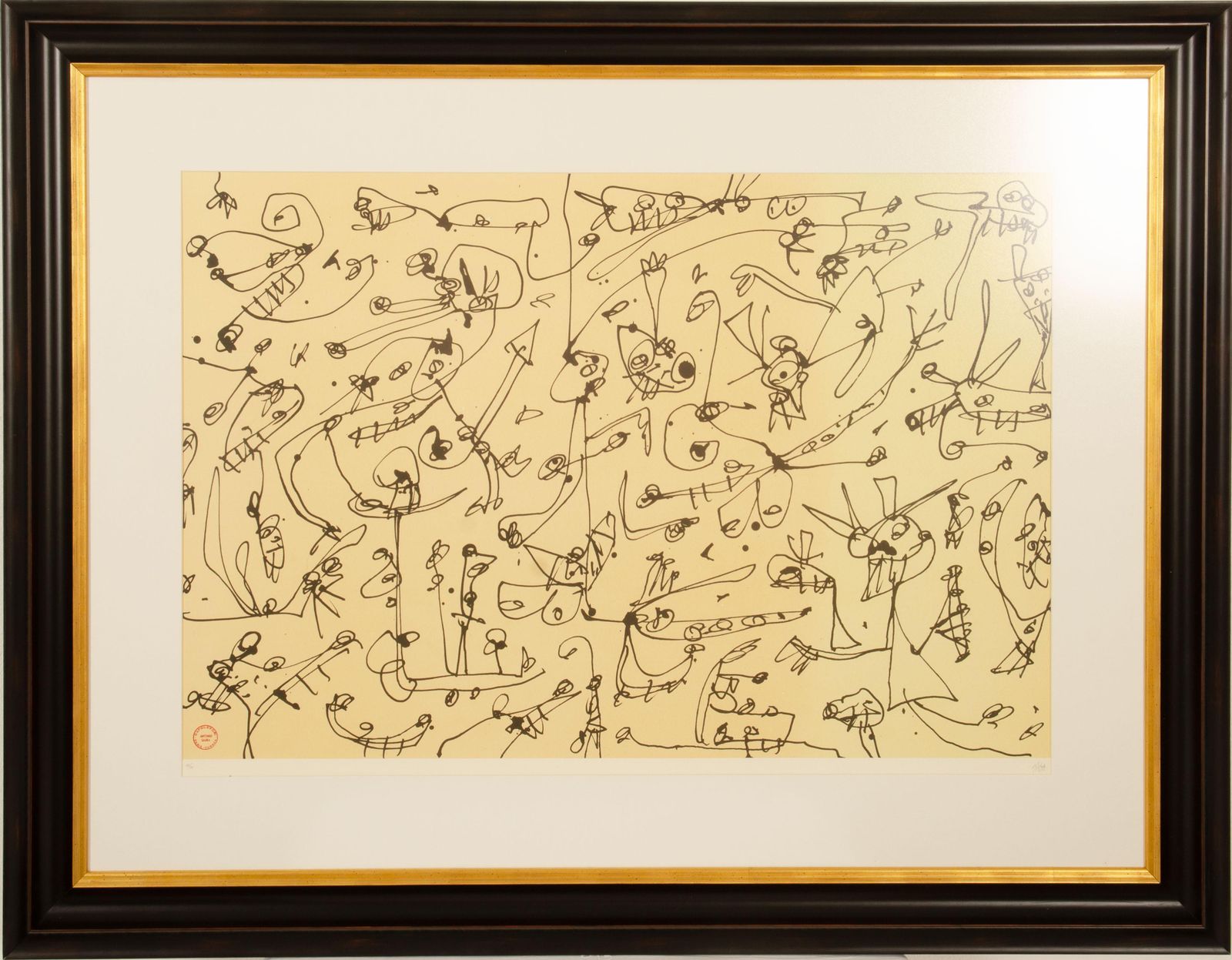 Antonio Saura   Abierta 3   Lithograph Signed In Pencil photo furniture