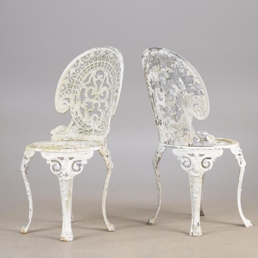 Cast Aluminum Garden Set Chairs With Table photo for sale