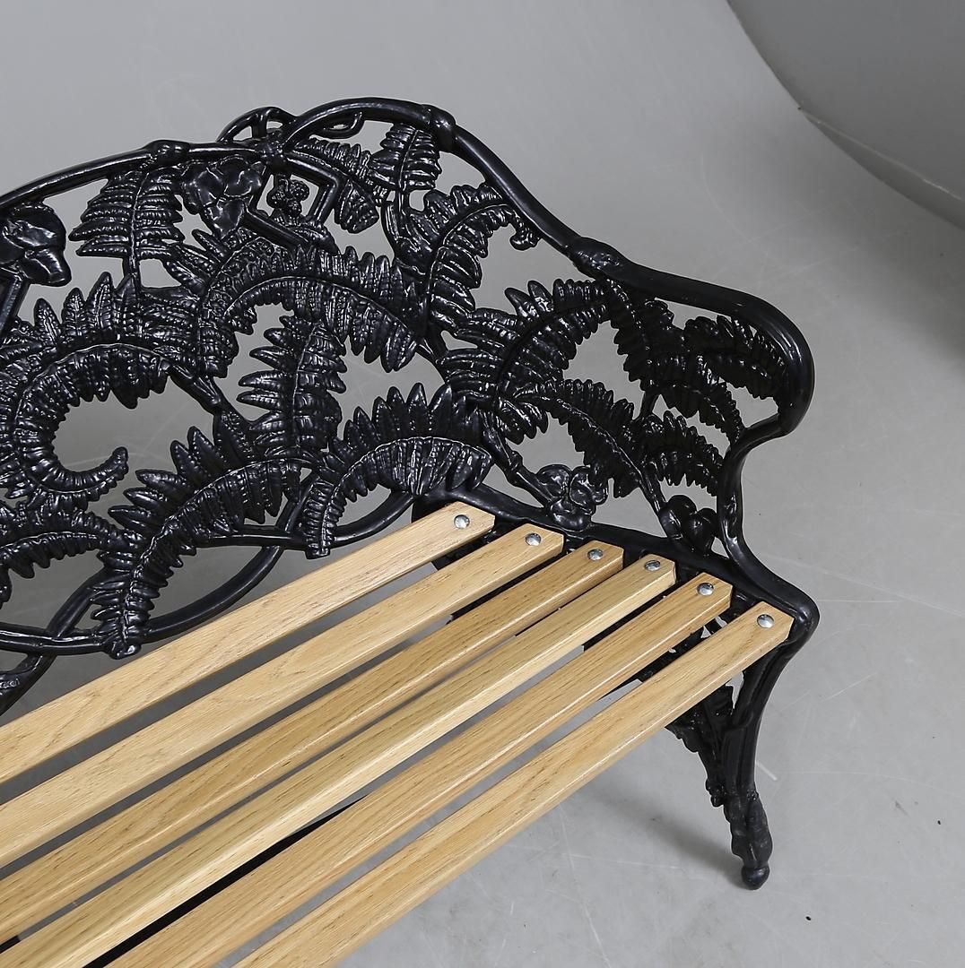 Swedish Park Garden Steel Bench Settee photo vinterior