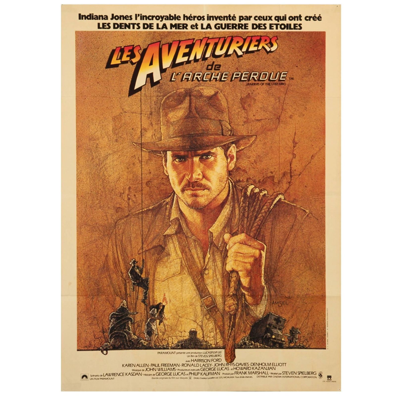 Original Film Poster "Les Aventuriers De L´Arche Perdue" Raiders Of The Lost Ark