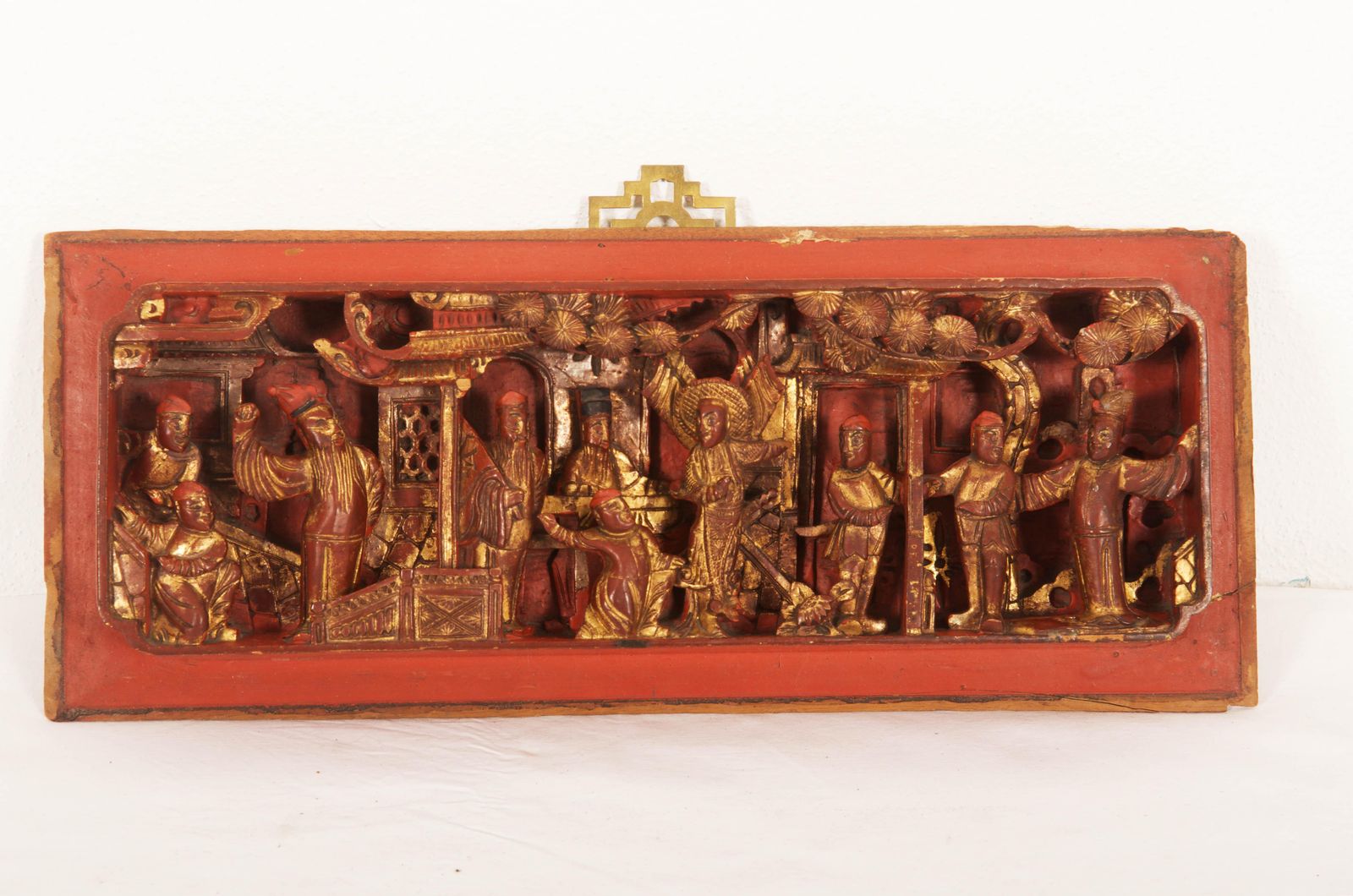 Chinese Carved Wooden Gilded Panel Wall Decoration photo furniture