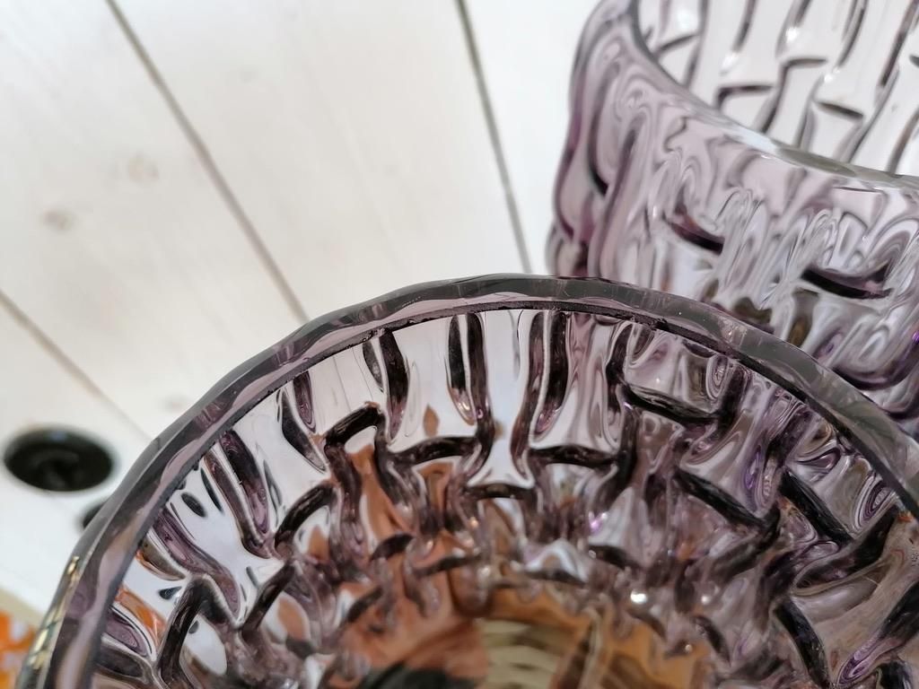photo furniture Wall Lamp Teak And Violet Glass By Rupert Nikoll