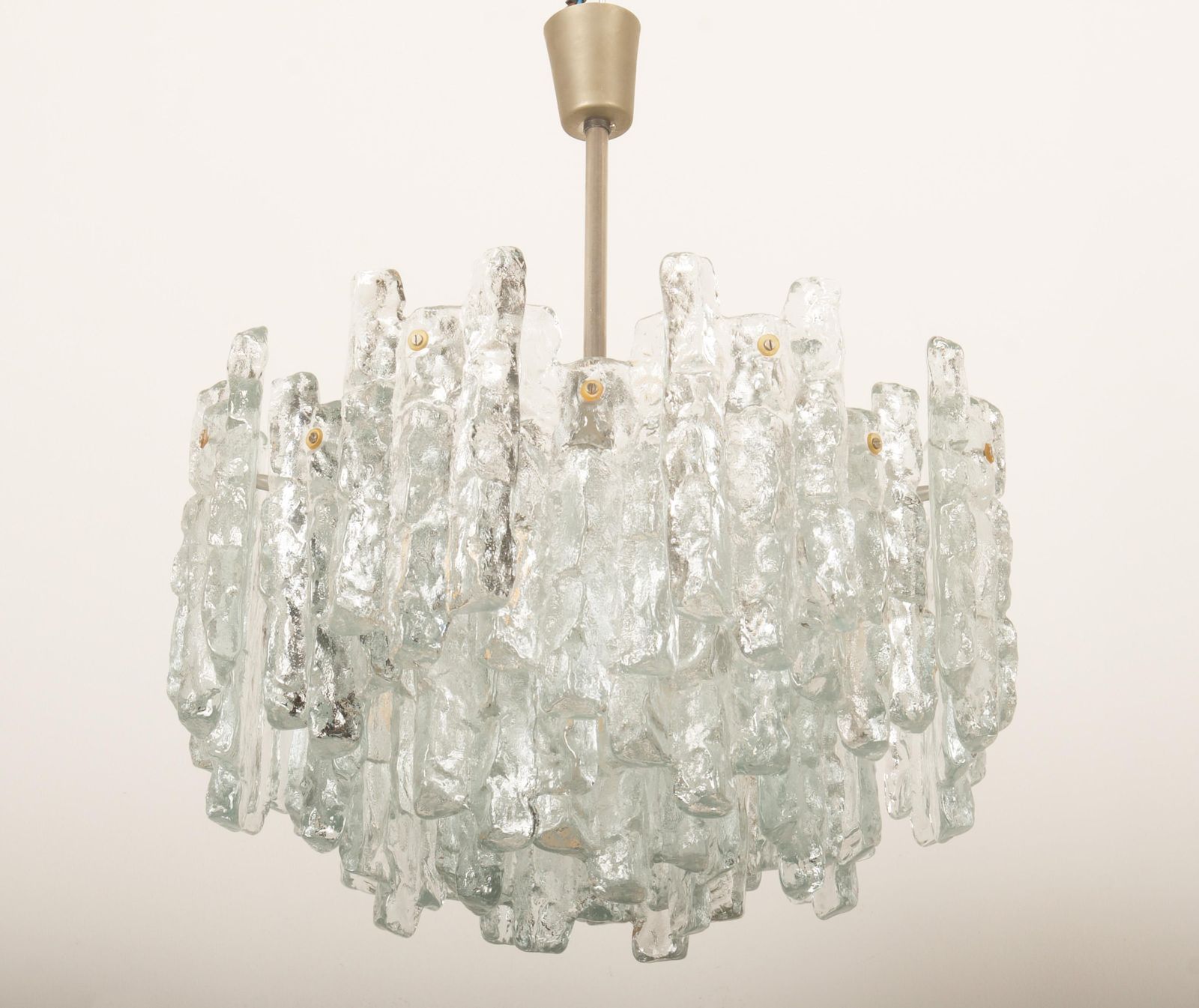 Impressive Austrian Kalmar "Fuente" Crystal Ice Glass Chandelier photo 3005.0